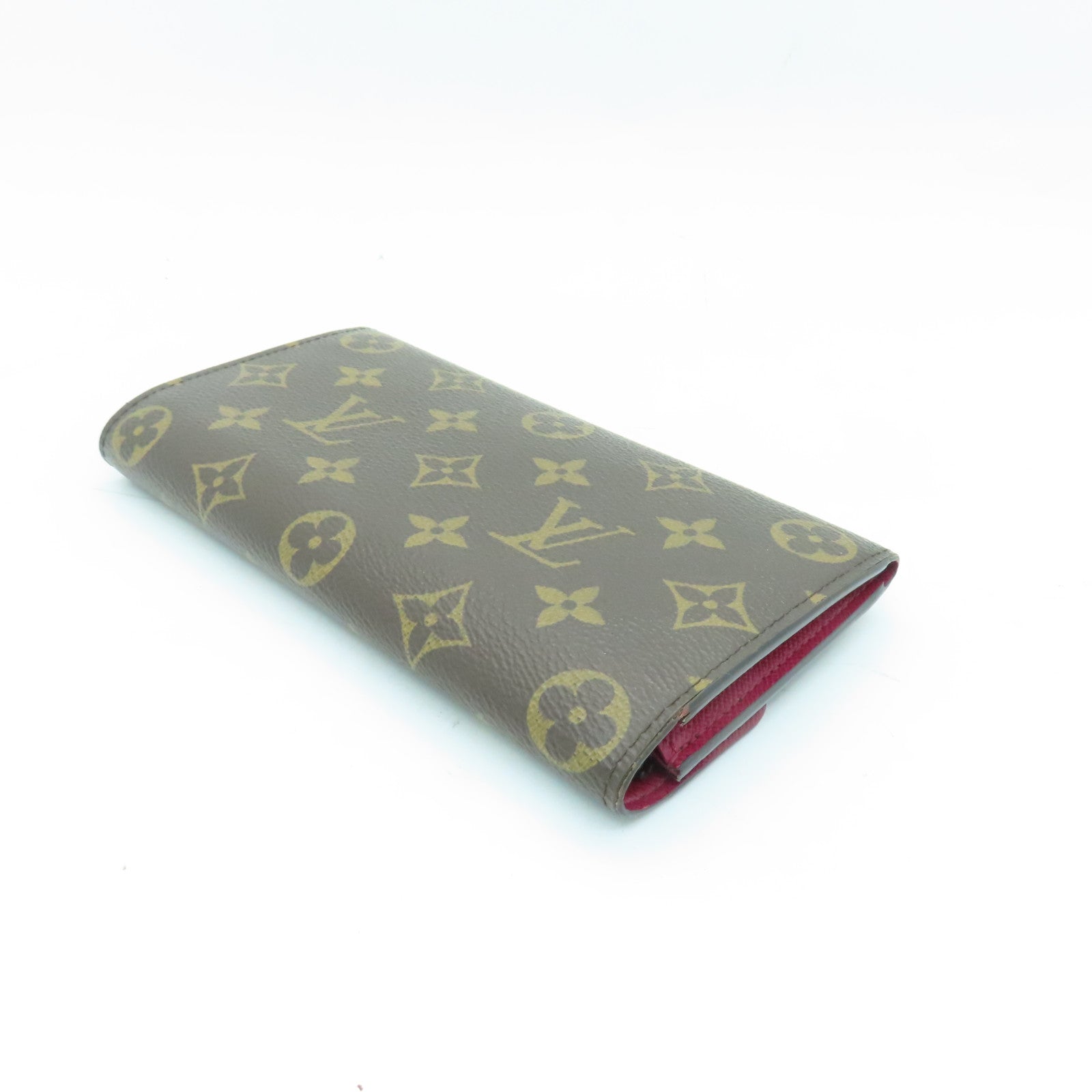 LOUIS VUITTON Monogram Wallet Gold Buckle Long Wallet Brown/Wine Red