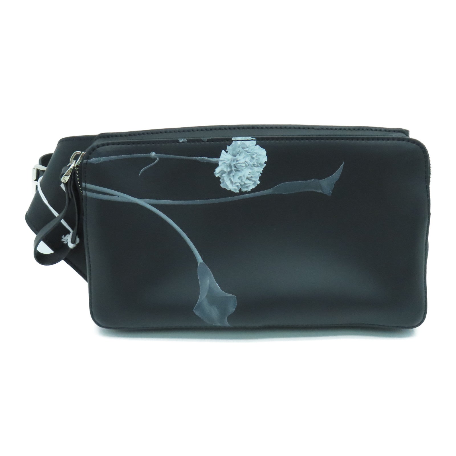 Valentino 牛皮皮革Waist Bag银扣腰包黑色