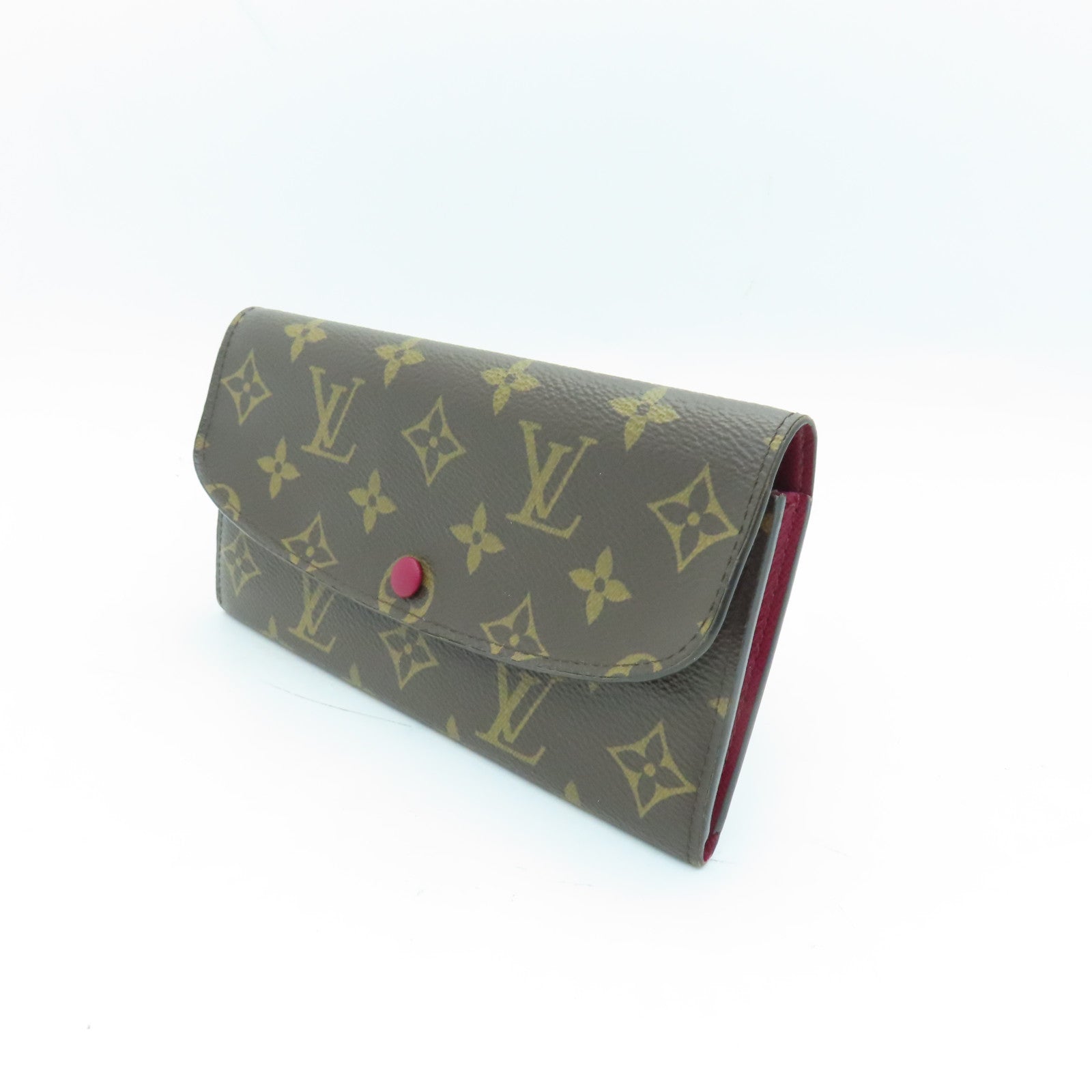 LOUIS VUITTON Monogram Wallet Gold Buckle Long Wallet Brown/Wine Red