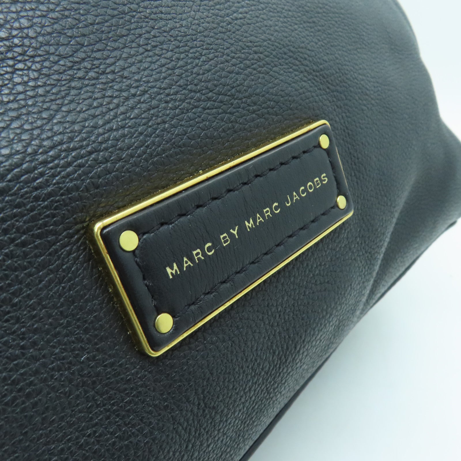 MARC BY MARC JACOBS 【激減優惠】牛皮皮革2 Way Shoulder金扣手挽肩背兩用袋黑色