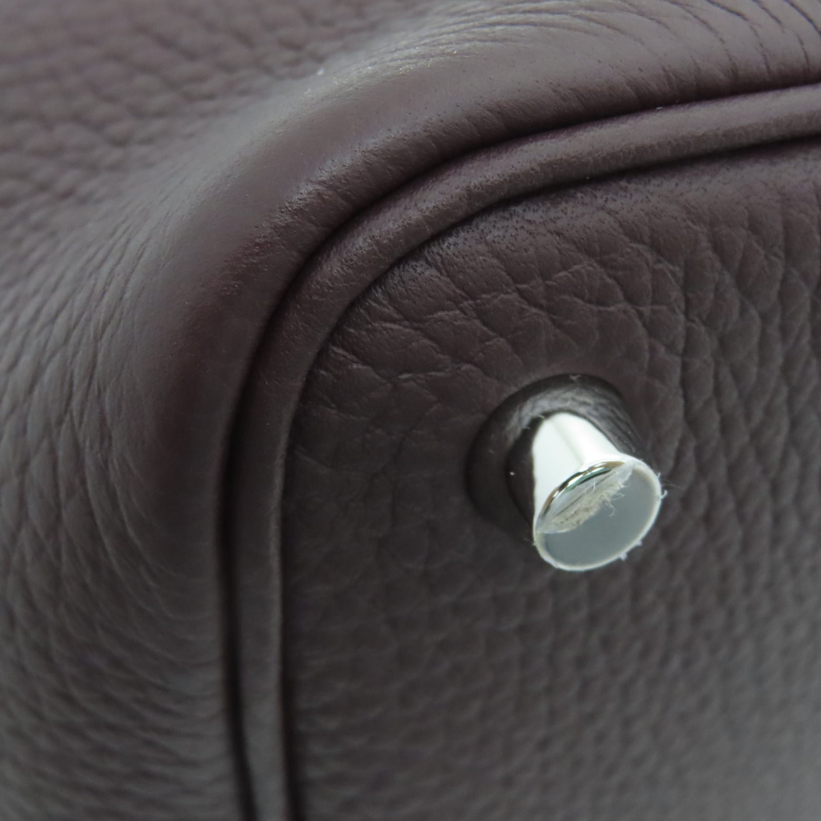 HERMES Taurillon Clemence皮革Picotin PM银扣手挽袋红色