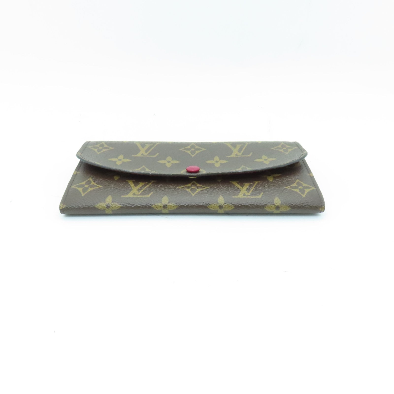 LOUIS VUITTON Monogram Wallet Gold Buckle Long Wallet Brown/Wine Red