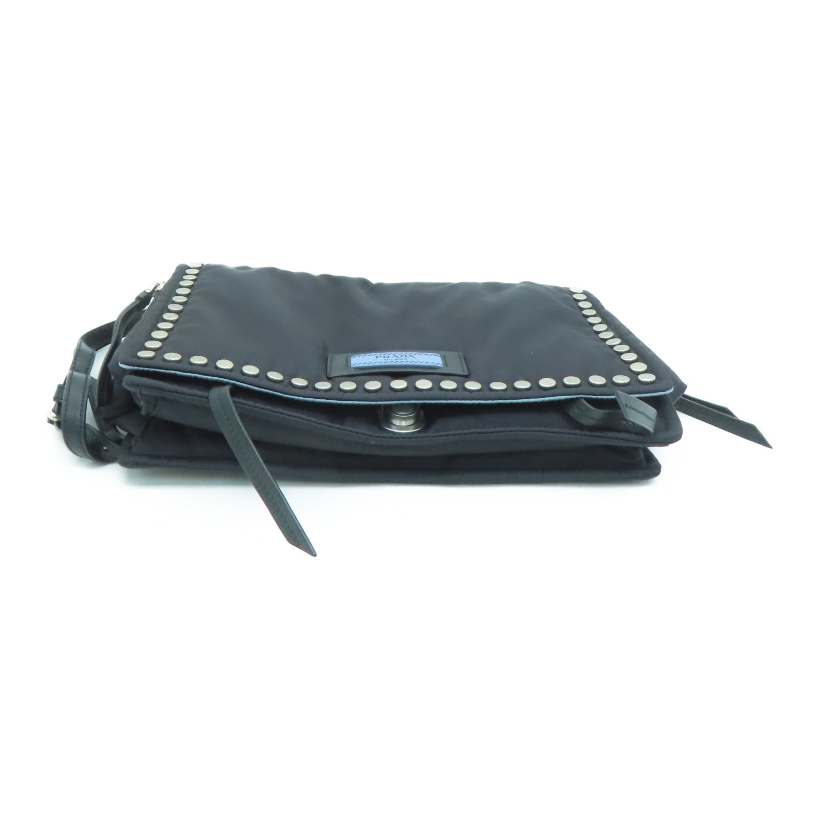 PRADA 尼龙Shoulder Bag金扣肩背袋黑色