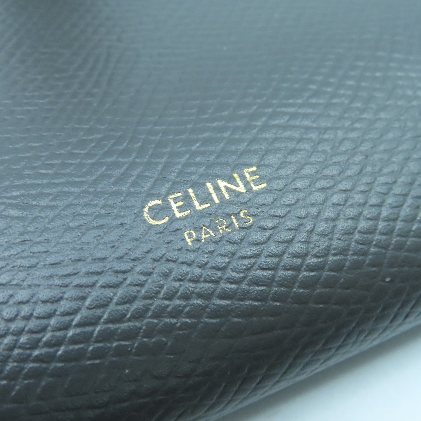 CELINE 牛皮皮革Wallet金扣錢包灰色粉紅色