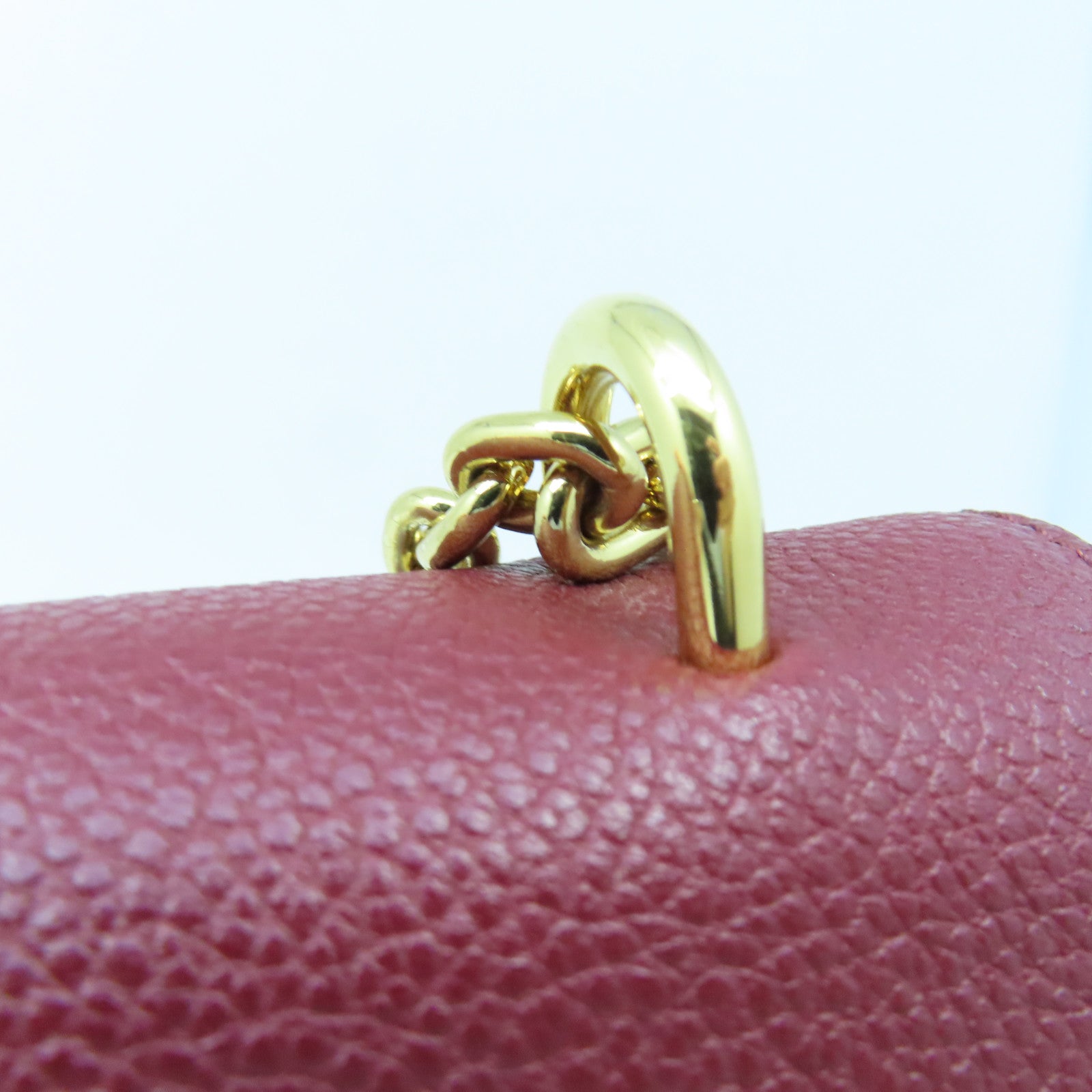LOUIS VUITTON Monogram Saint Placide Gold Buckle Chain Shoulder Bag Brown/Red