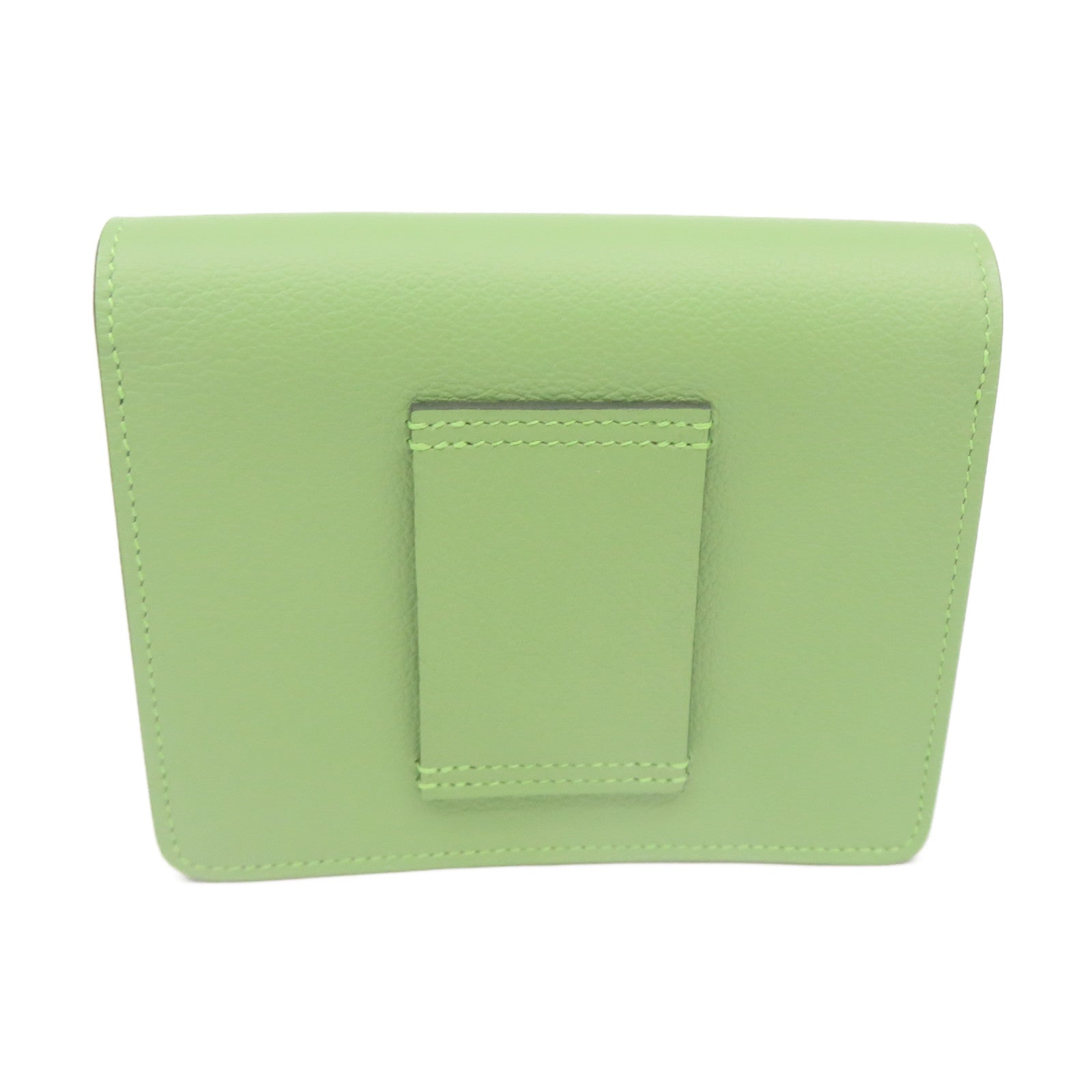 HERMES 【激減優惠】Evercolour皮革Roulis Slim Wallet金扣短錢包Vert Criquet淺綠色