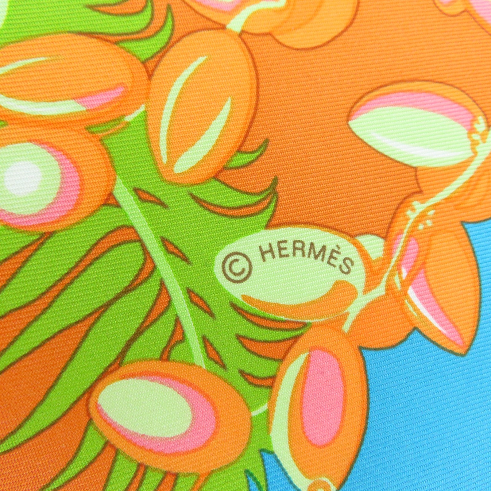 HERMES Silk Scarf 90x90 Orange