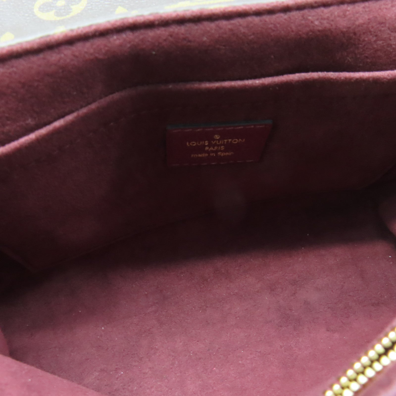LOUIS VUITTON Monogram Saint Placide Gold Buckle Chain Shoulder Bag Brown/Red