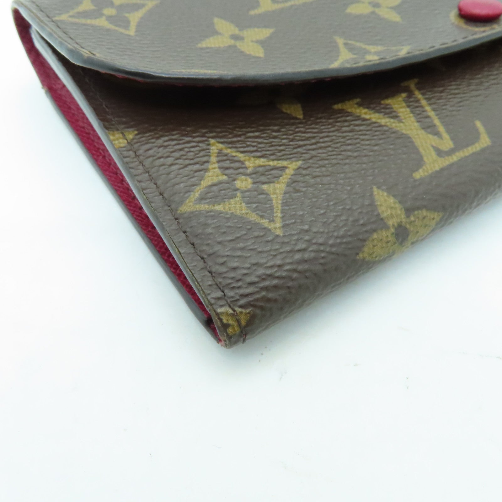 LOUIS VUITTON Monogram Wallet Gold Buckle Long Wallet Brown/Wine Red