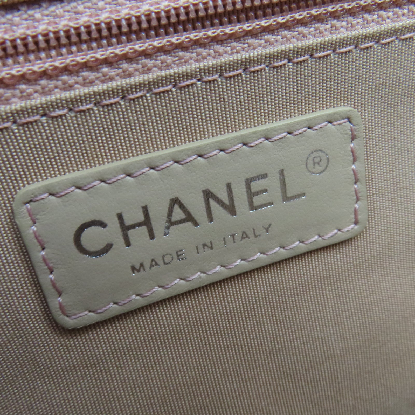 CHANEL 菱格羊皮皮革2Way Tote Bag銀扣鏈帶肩背袋粉紅色