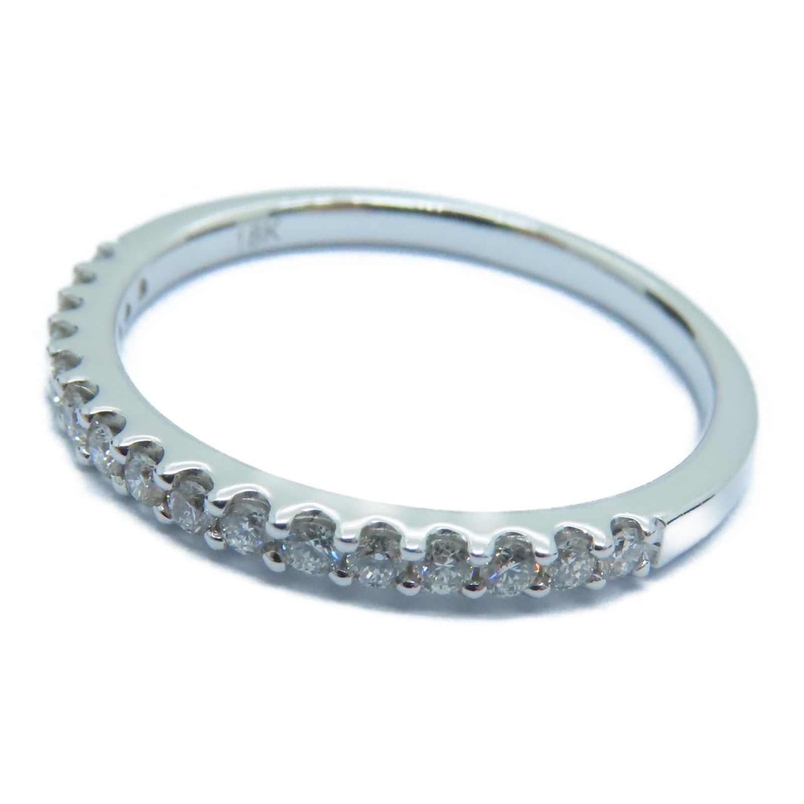 JEWELRY 【激減優惠】18K白金/玫瑰金0.16ct藍寶石/0.23ct鑽石戒指US#6.5