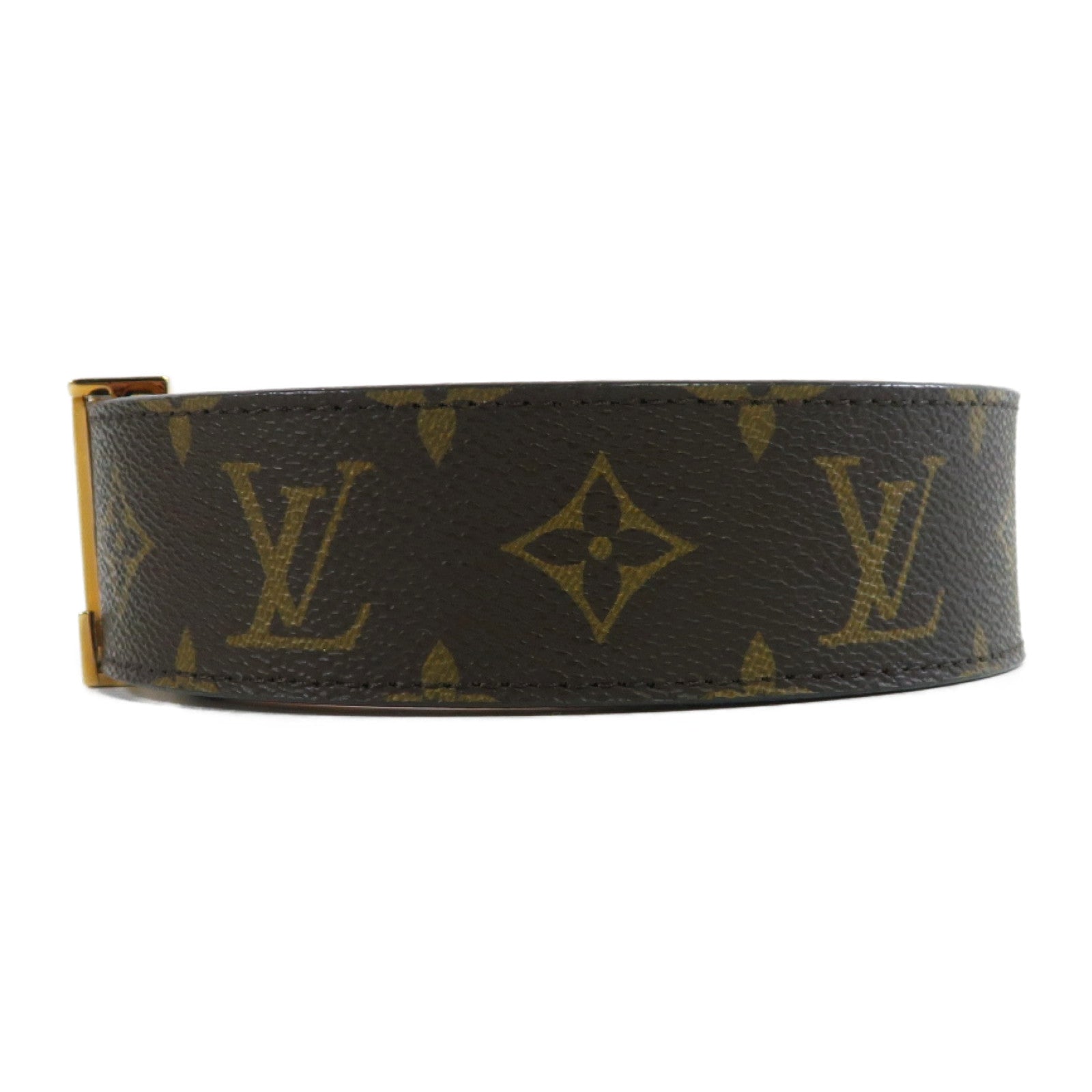 LOUIS VUITTON Monogram Initiales 40mm金扣皮帶啡色