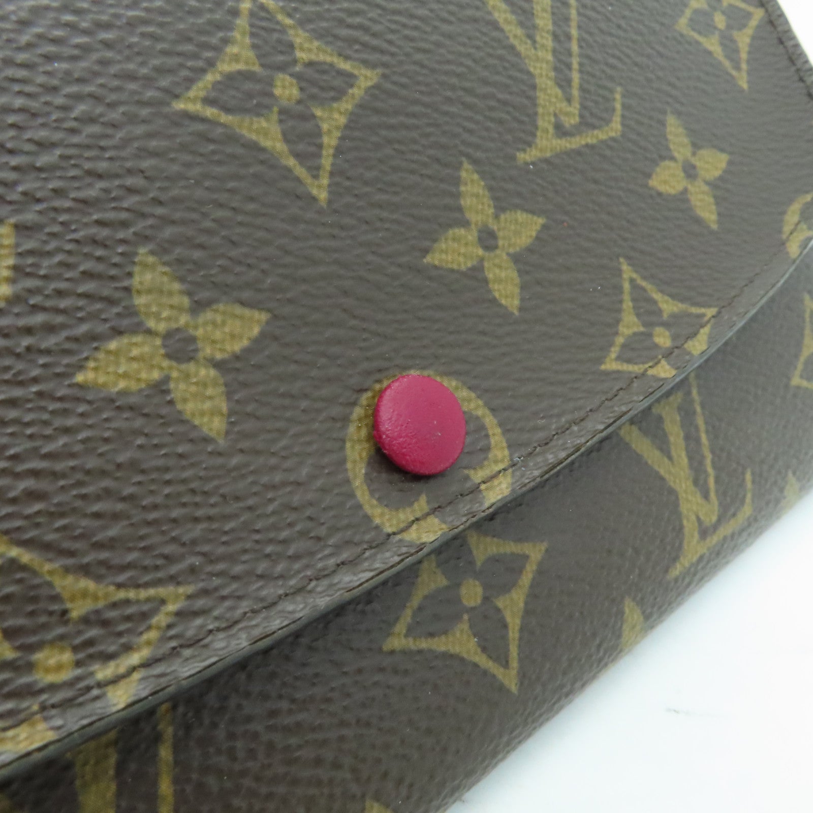 LOUIS VUITTON Monogram Wallet Gold Buckle Long Wallet Brown/Wine Red