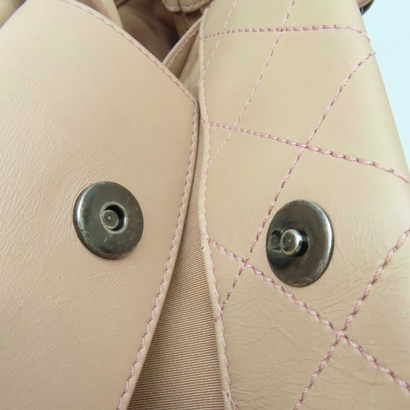 CHANEL 菱格羊皮皮革2Way Tote Bag銀扣鏈帶肩背袋粉紅色