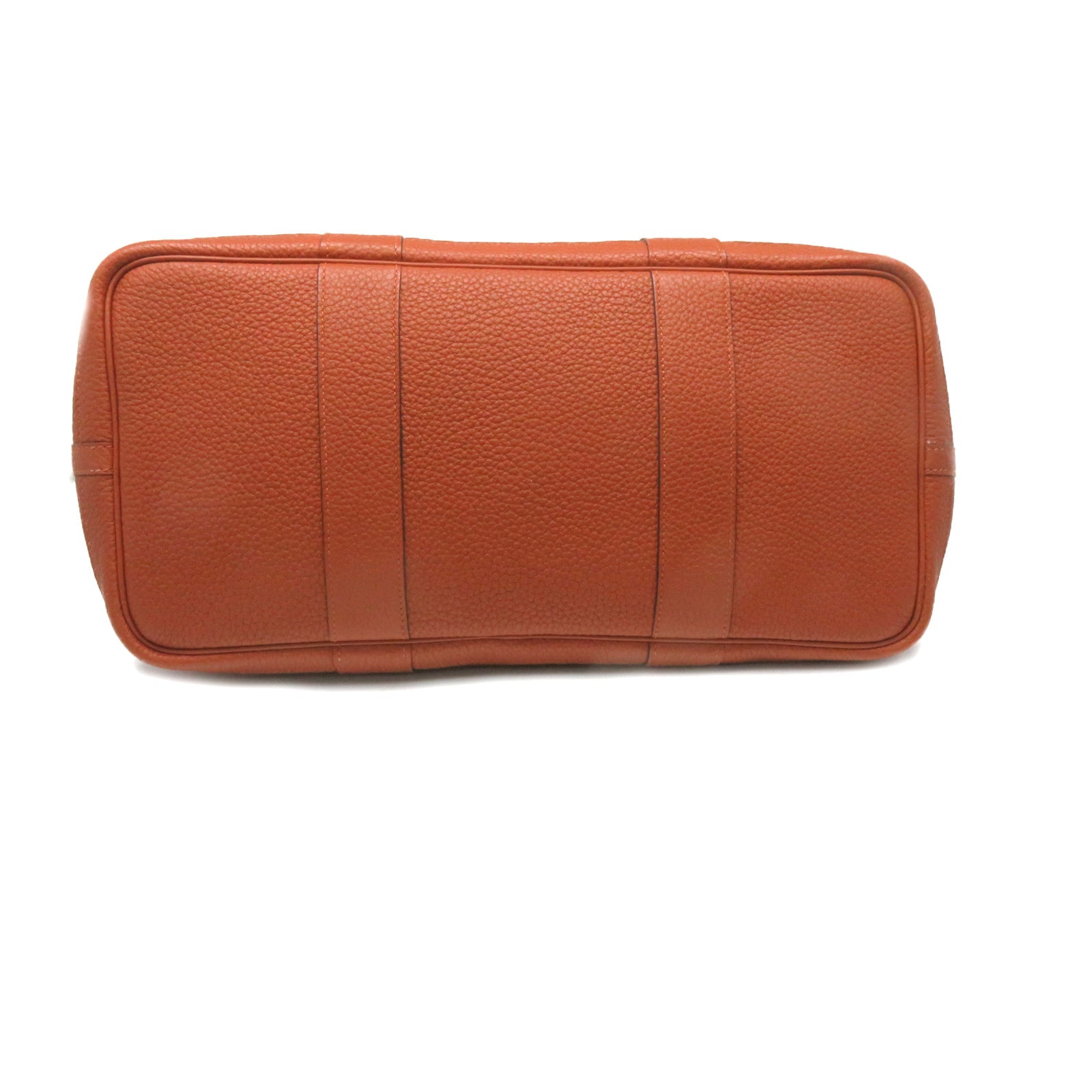 HERMES Negonda Leather GardenParty PM Silver Button Handle Bag Cuivre Brown