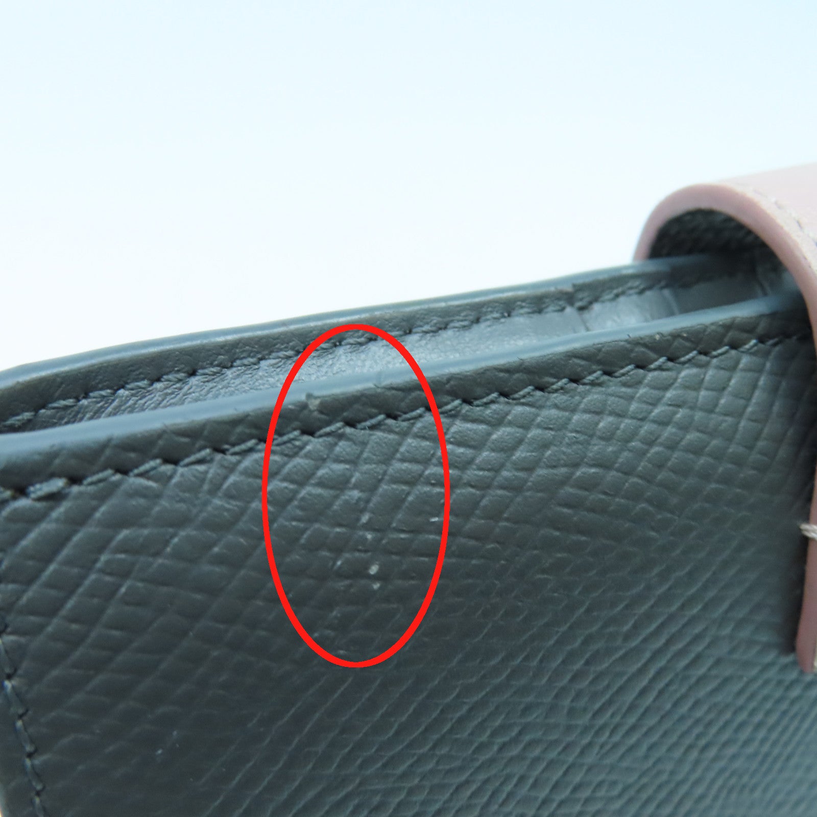 CELINE 牛皮皮革Wallet金扣錢包灰色粉紅色