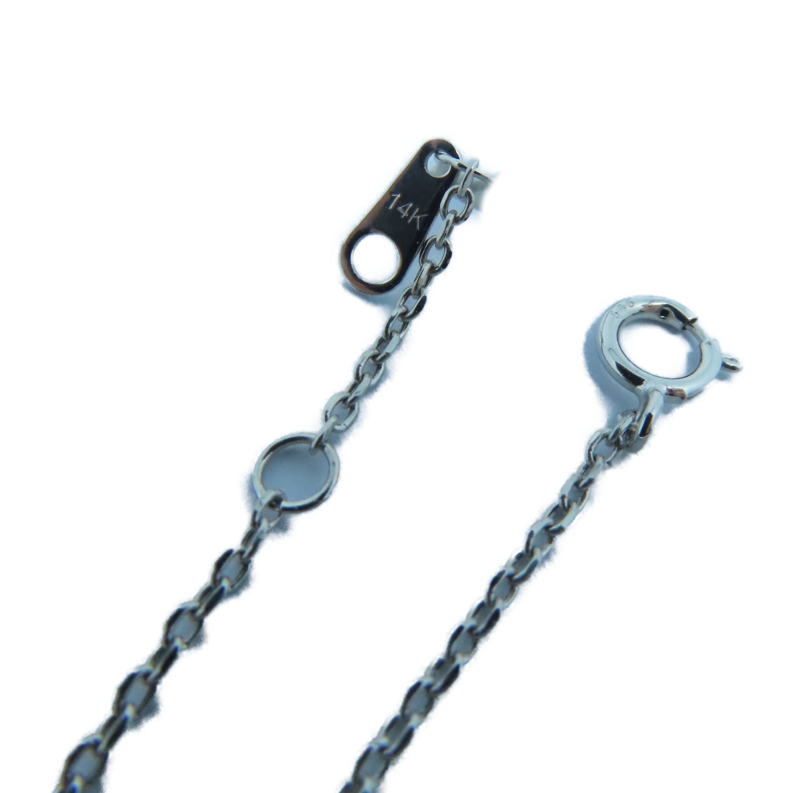 JEWELRY 14K白金Diamond / Sapphire Necklace 0.15ct钻石/0.75ct蓝宝石项链