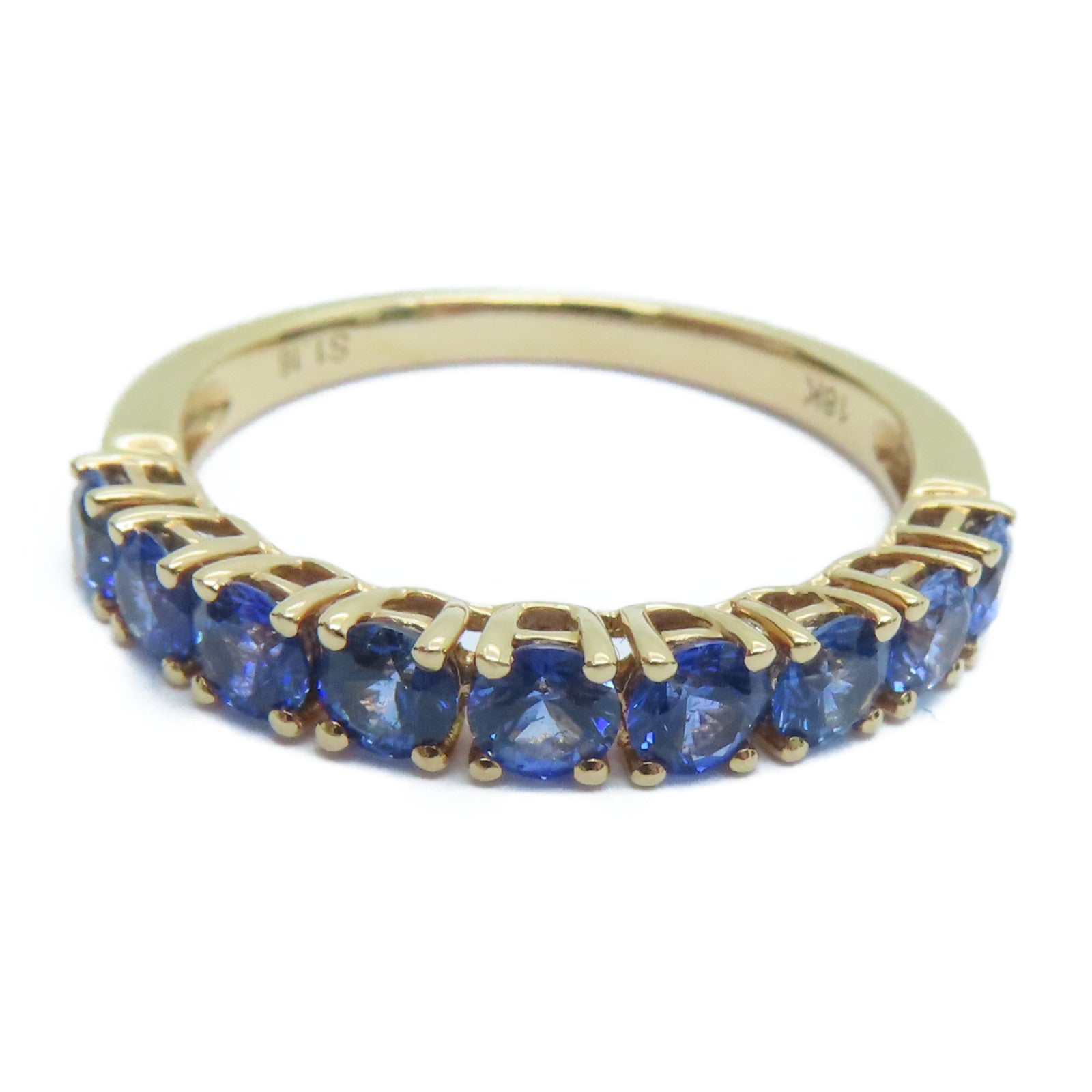 JEWELRY 【激減優惠】18K白金/玫瑰金0.16ct藍寶石/0.23ct鑽石戒指US#6.5