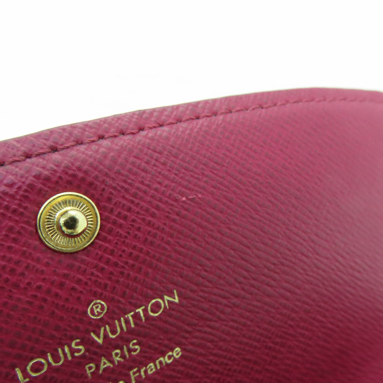 LOUIS VUITTON Monogram Wallet Gold Buckle Long Wallet Brown/Wine Red