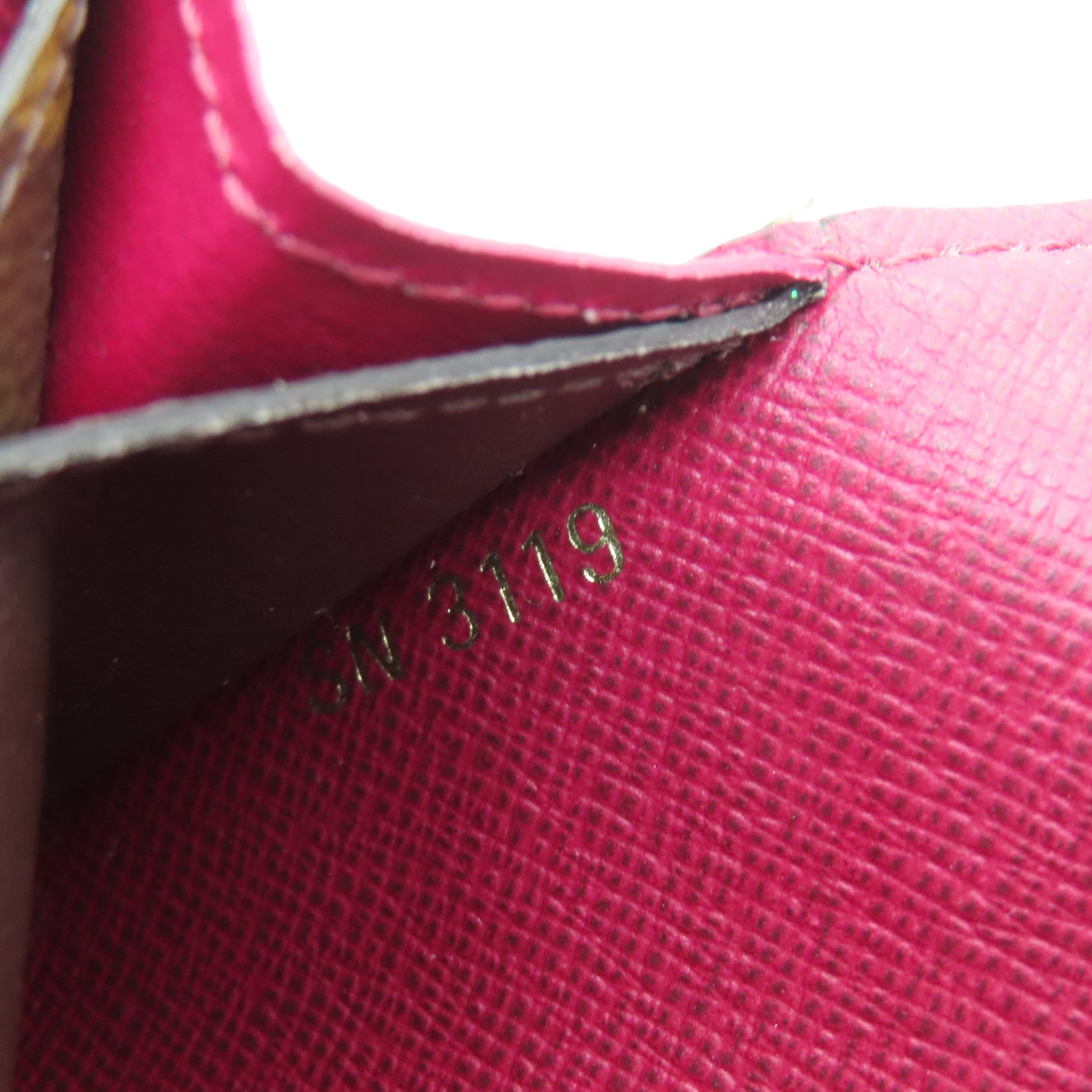 LOUIS VUITTON Monogram Wallet Gold Buckle Long Wallet Brown/Wine Red