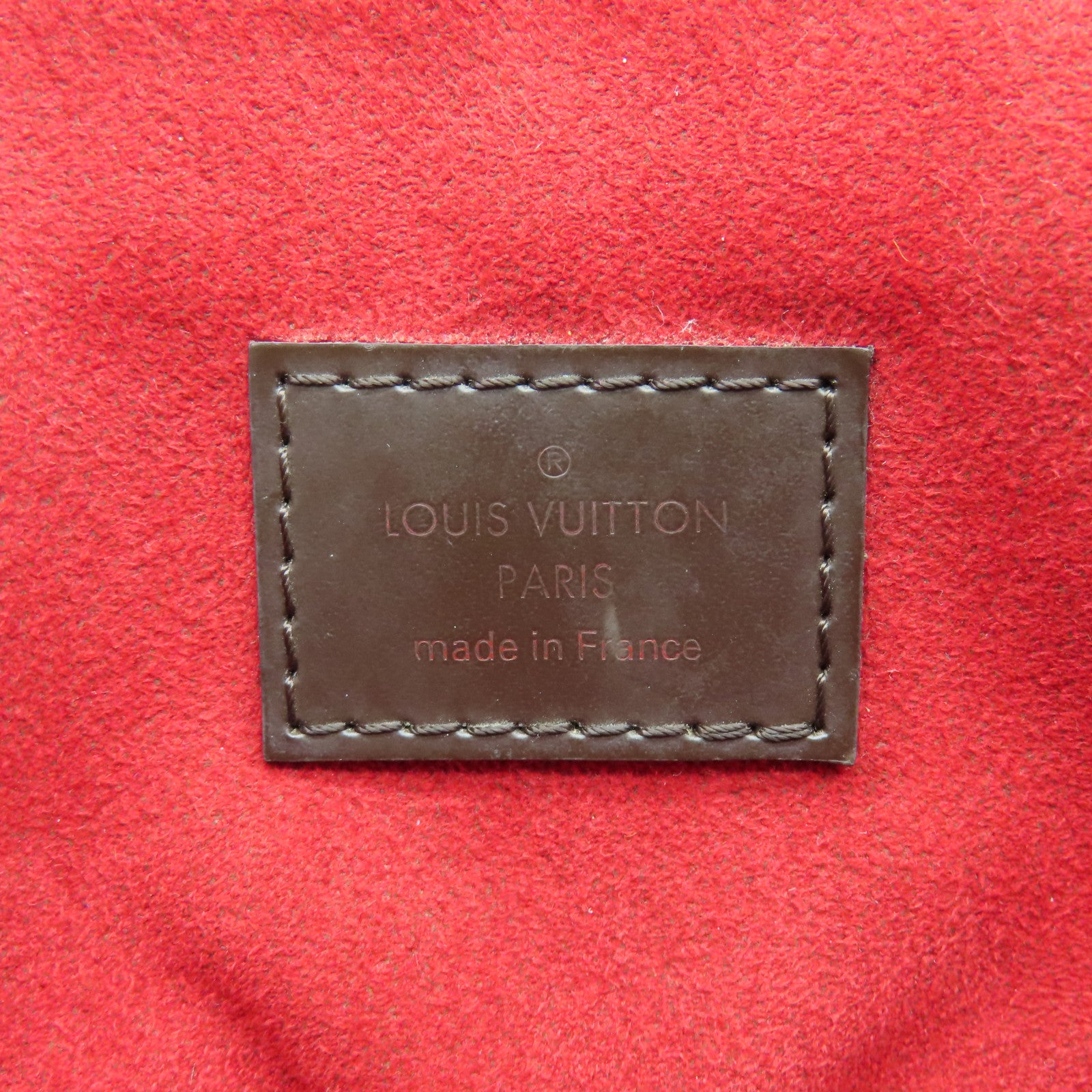 LOUIS VUITTON Damier Trevi PM gold buckle handle shoulder bag brown