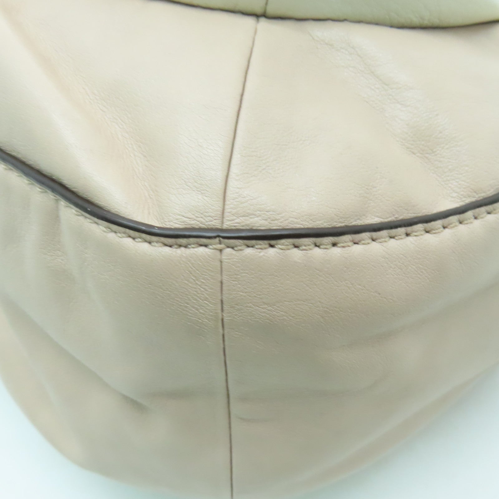 COACH 【激減優惠】牛皮皮革2 Way Shoulder銀扣手挽肩背兩用袋米色