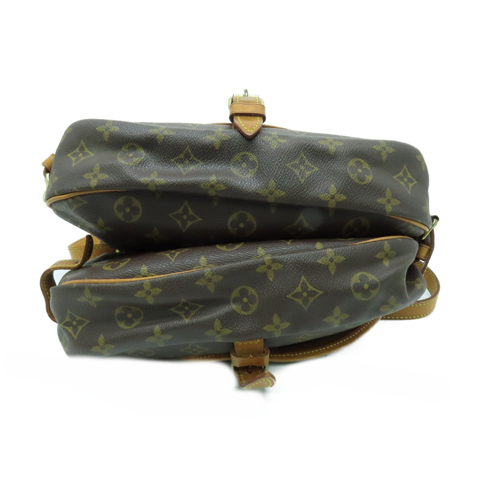 LOUIS VUITTON Mongram Saumur 30金扣肩背袋啡色
