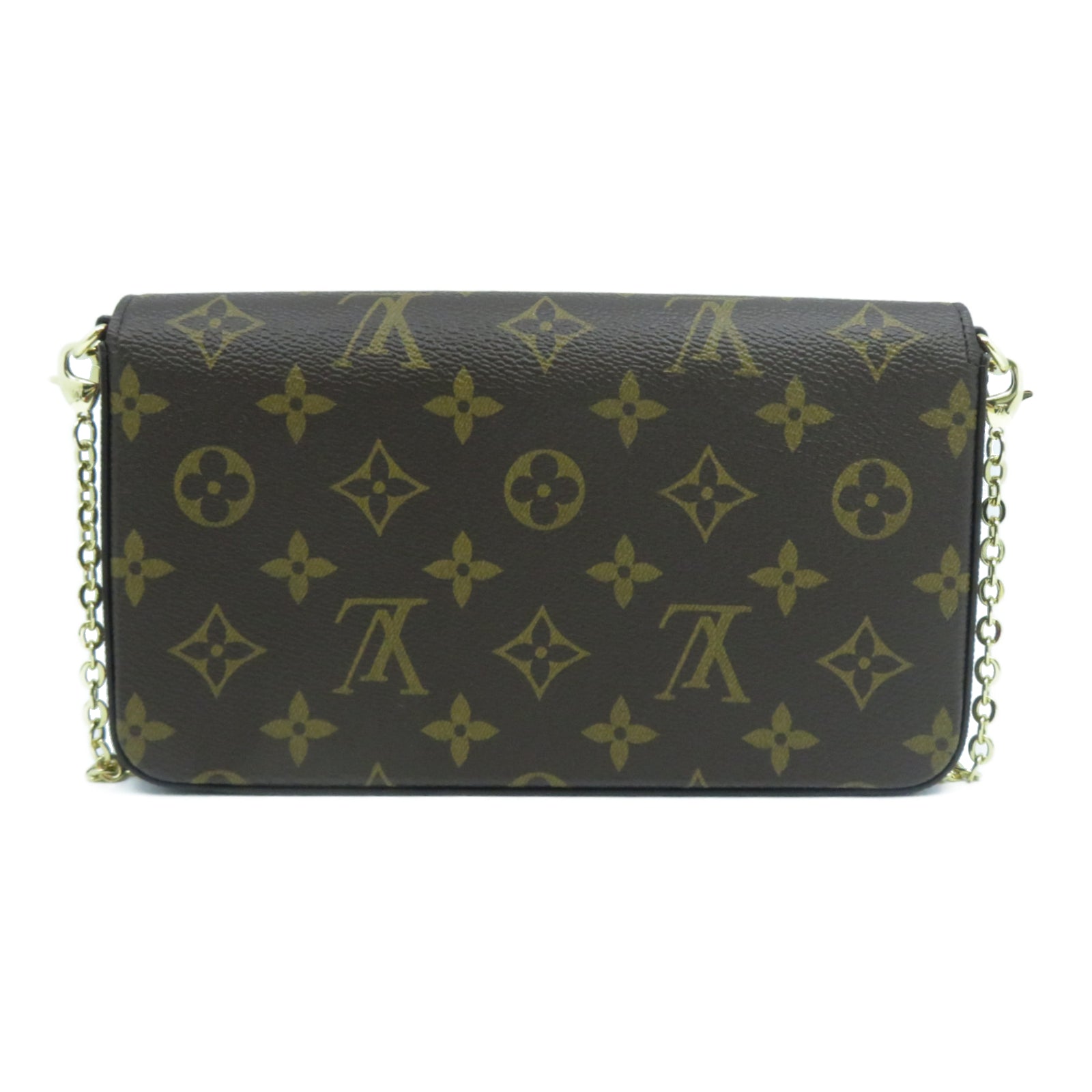 LOUIS VUITTON Monogram Felicie Pochette金扣鏈帶肩背袋啡色