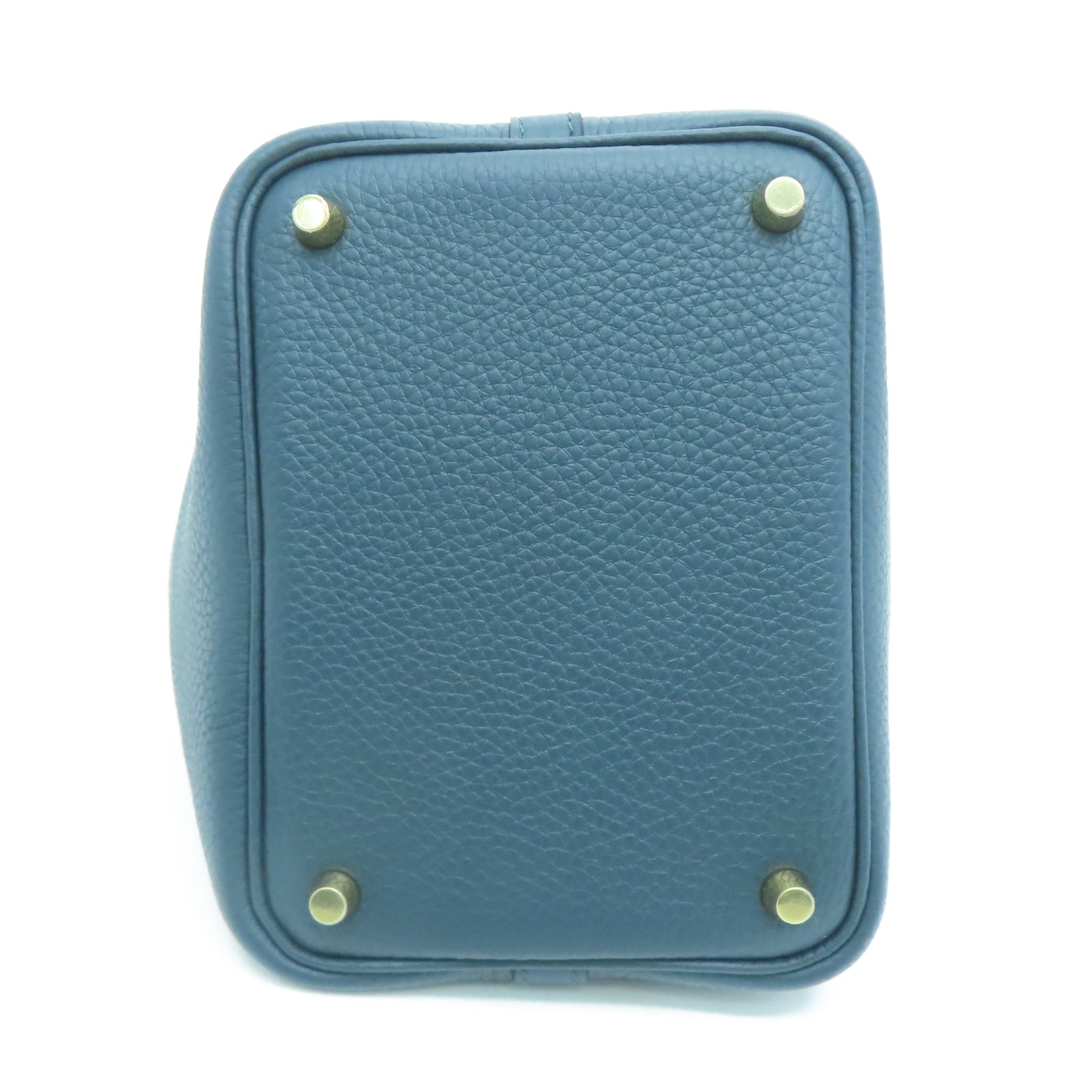 HERMES Taurillon Clemence皮革Picotin PM金扣手挽袋松柏色