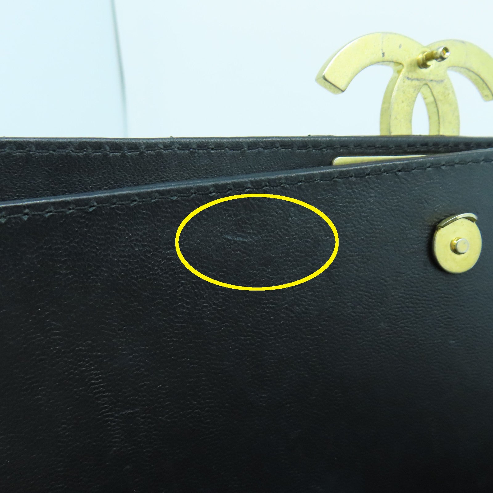 CHANEL 菱格羊皮皮革Shoulder Bag金扣鏈帶肩背袋黑色