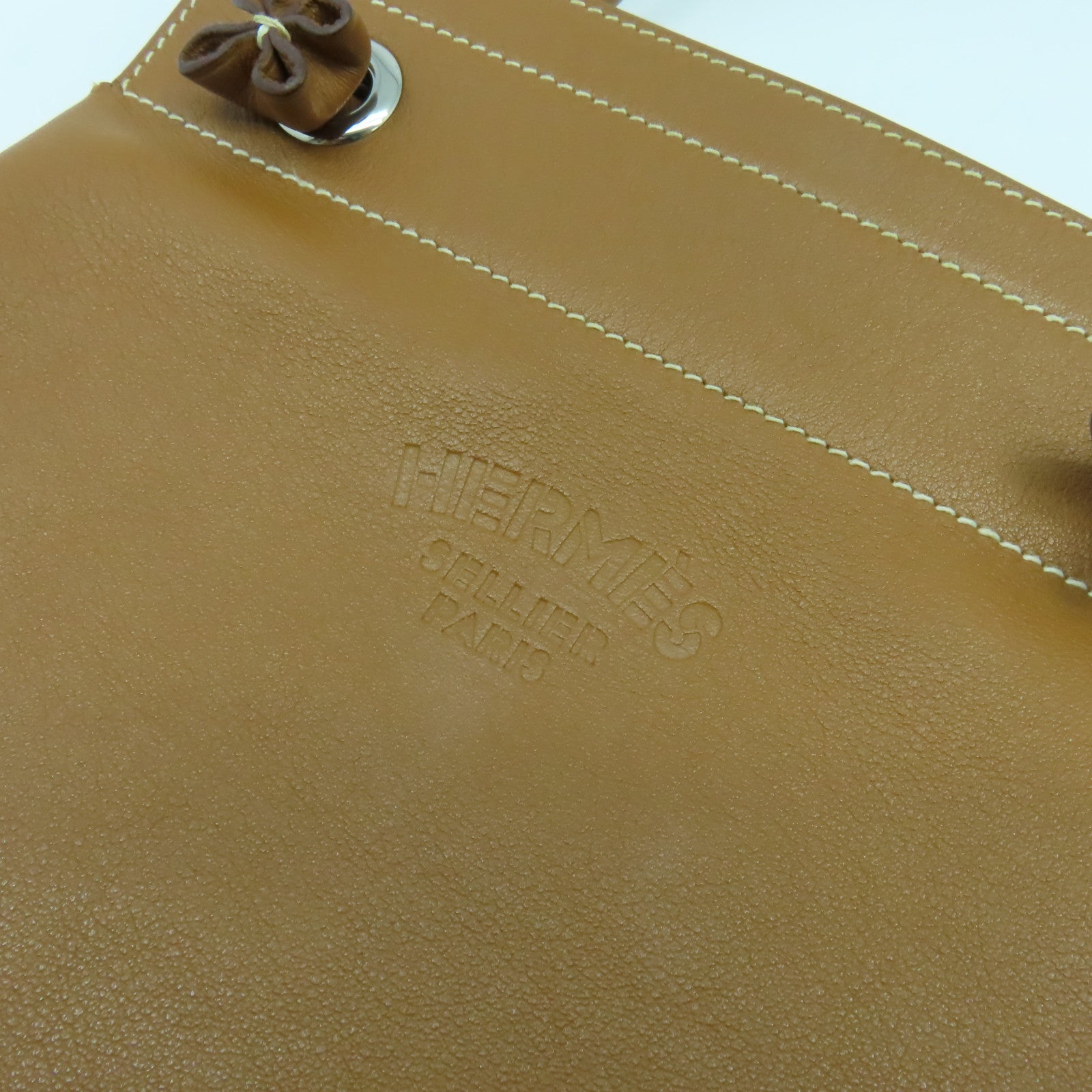 HERMES Swift皮革Mini Aline銀扣肩背袋Gold經典駝色