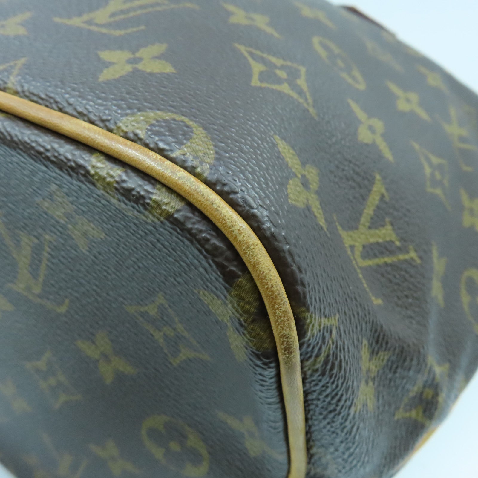 LOUIS VUITTON Monogram Papillon PM gold buckle handle shoulder bag brown