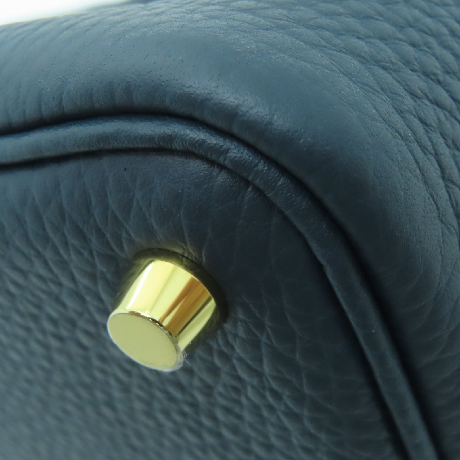 HERMES Taurillon Clemence皮革Picotin PM金扣手挽袋松柏色
