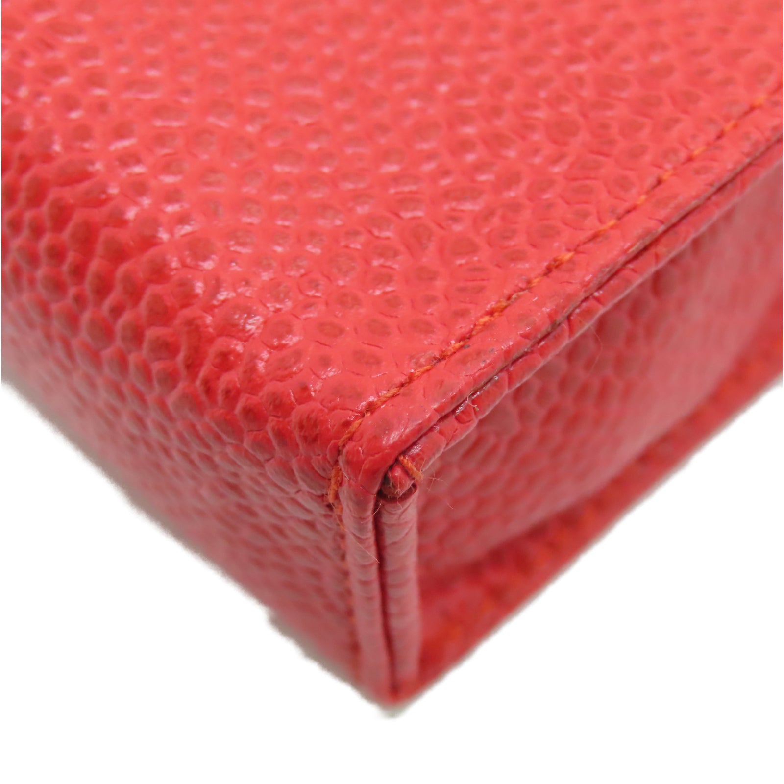 CHANEL 牛皮皮革Phone Case金扣链带电话套红色