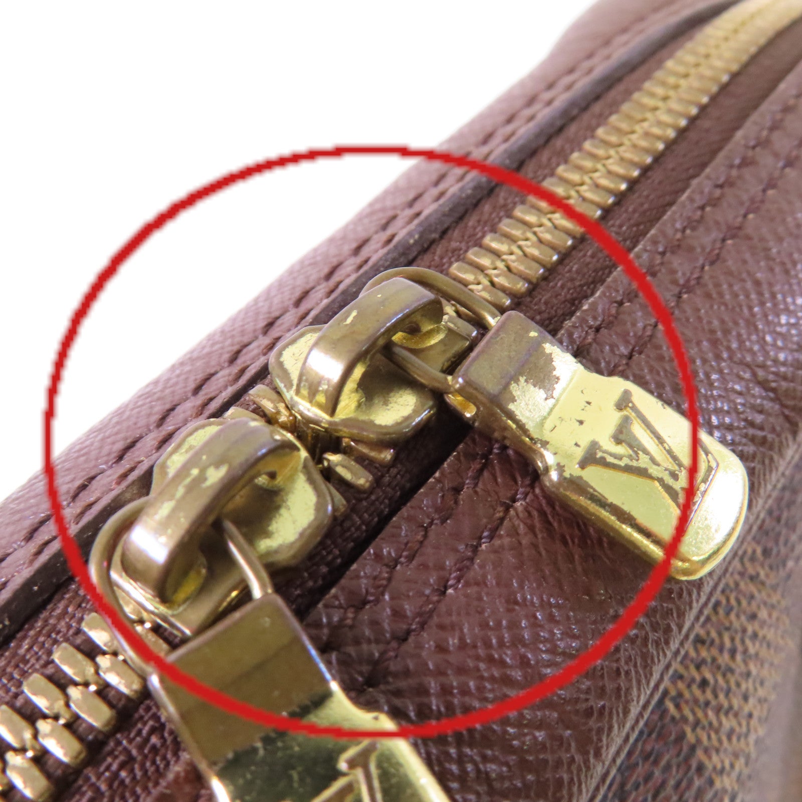 LOUIS VUITTON Damier Brera Handbag金扣手挽袋啡色