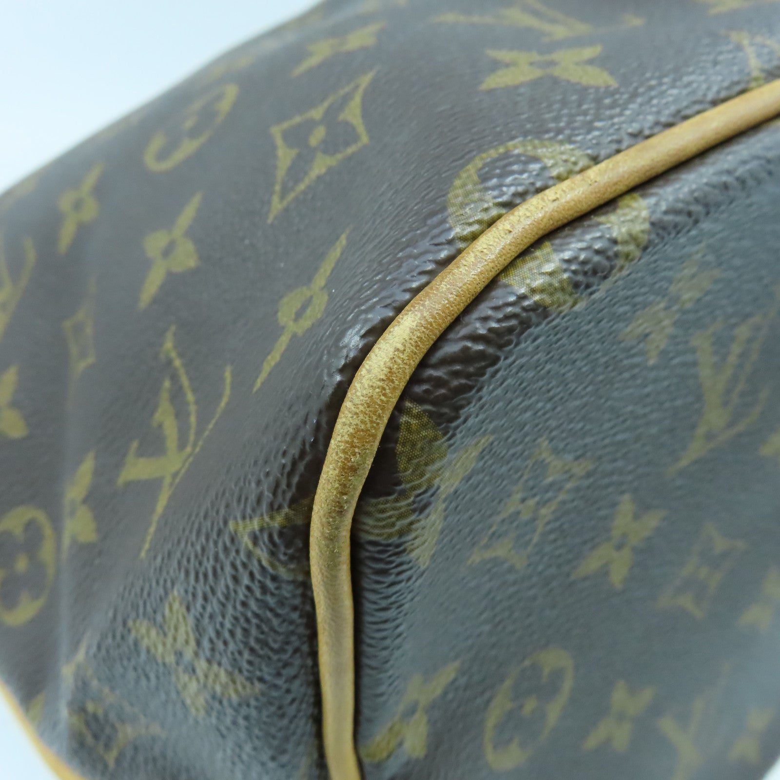 LOUIS VUITTON Monogram Papillon PM gold buckle handle shoulder bag brown