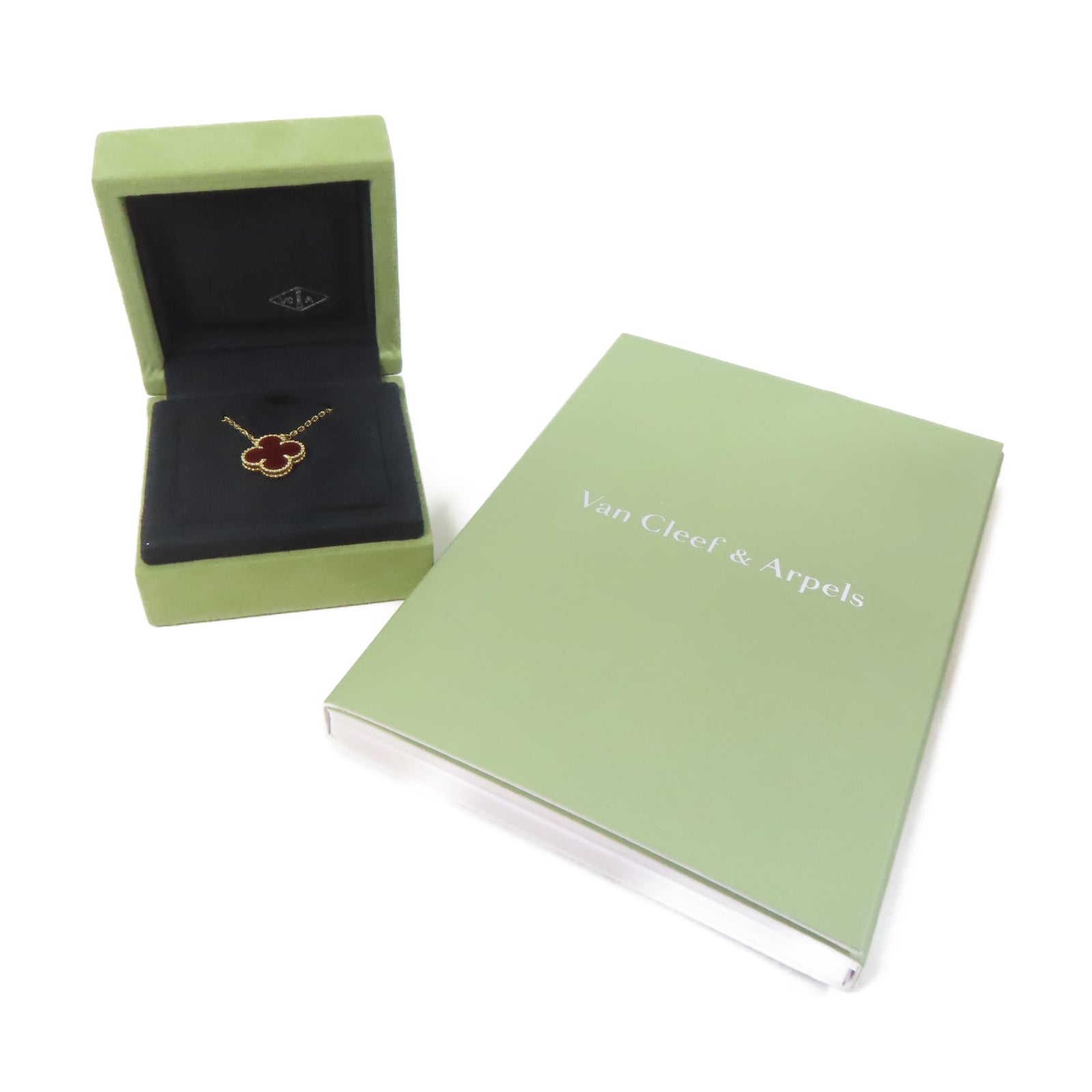 Van Cleef & Arpels 18K玫瑰金/紅玉髓Alhambra Necklace項鍊玫瑰金色/紅色
