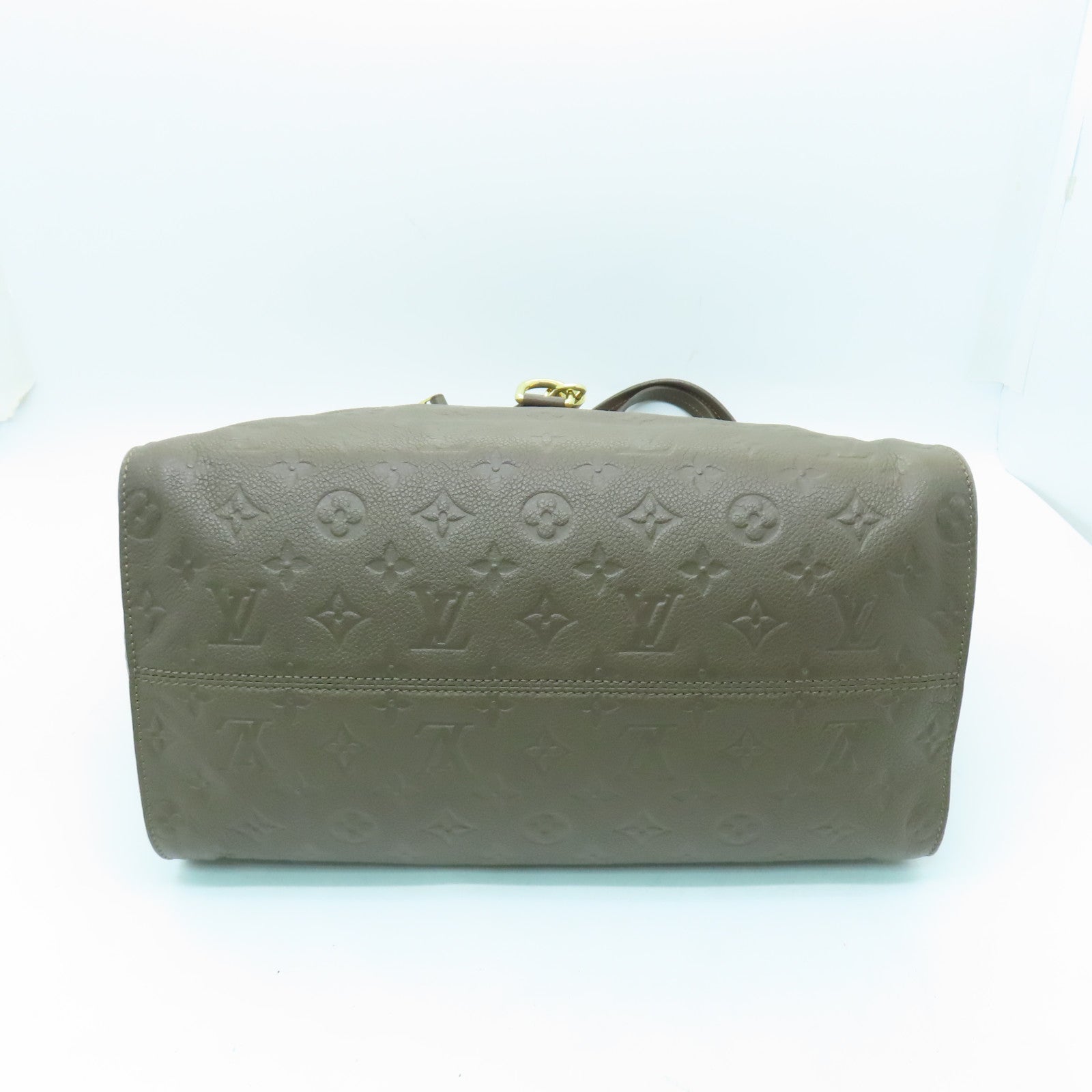 LOUIS VUITTON Monogram Empreinte Lumineuse PM gold buckle handle shoulder  bag brown