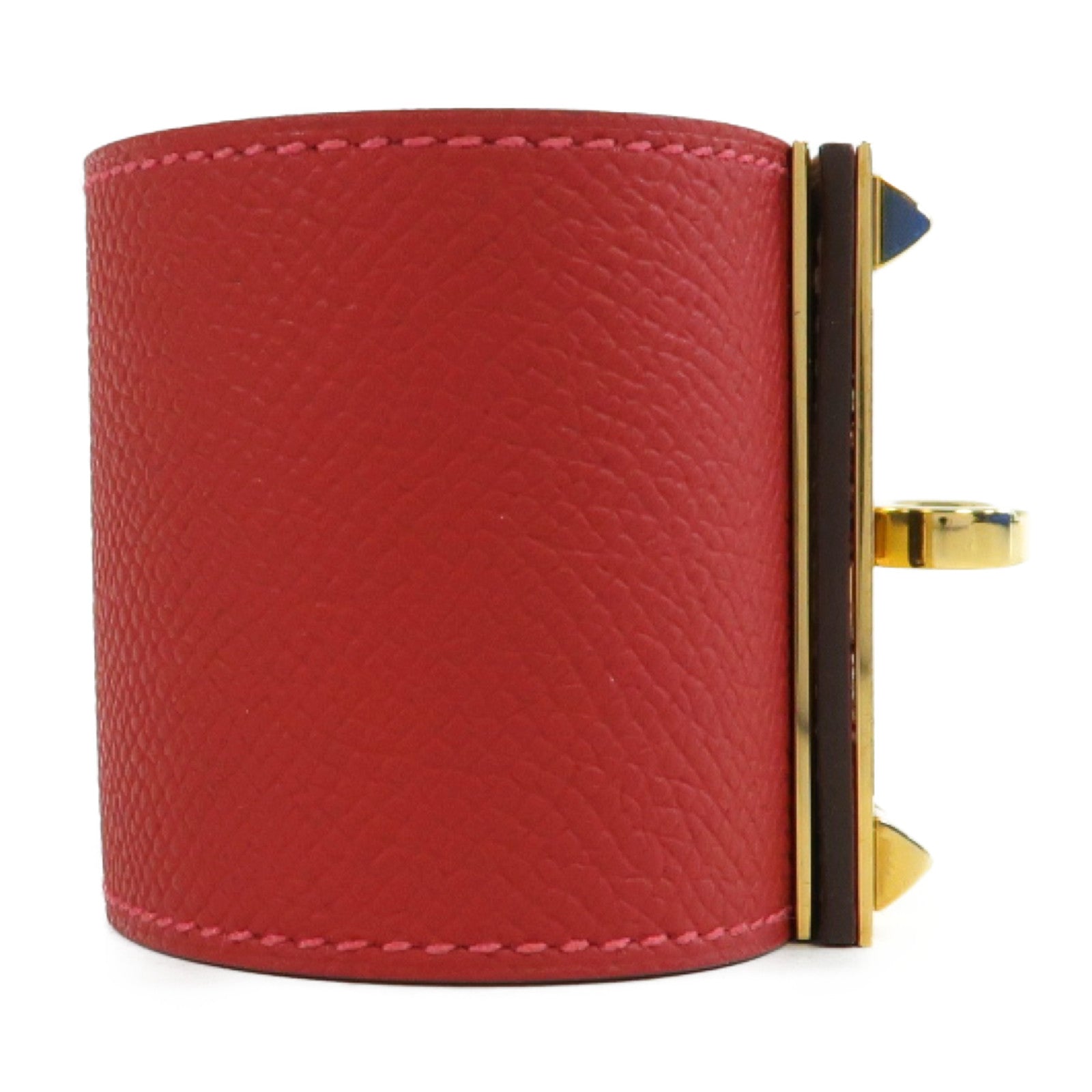 HERMES Epsom皮革Kelly Dog Extremes Bracelet金扣手鐲暗紅色