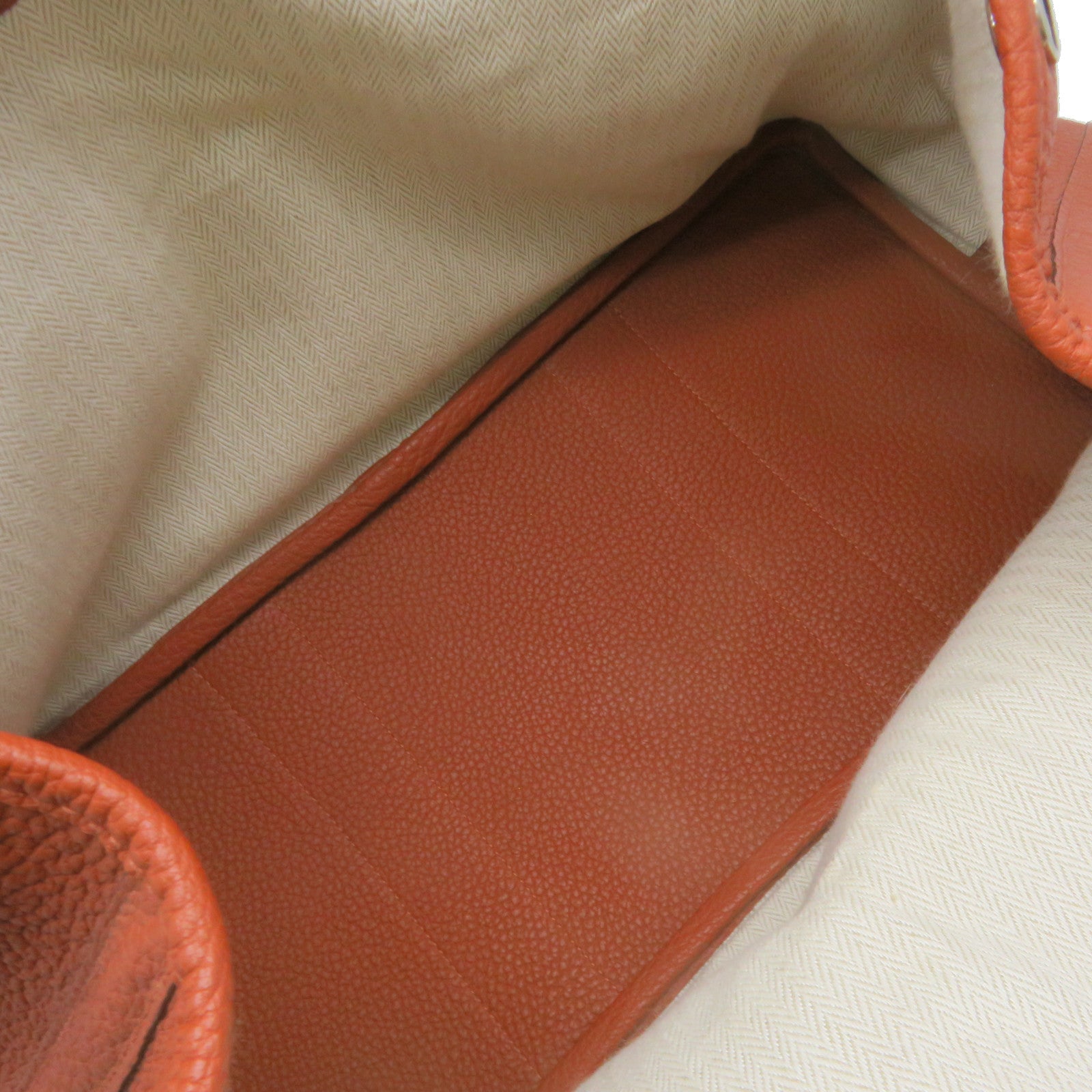 HERMES Negonda Leather GardenParty PM Silver Button Handle Bag Cuivre Brown