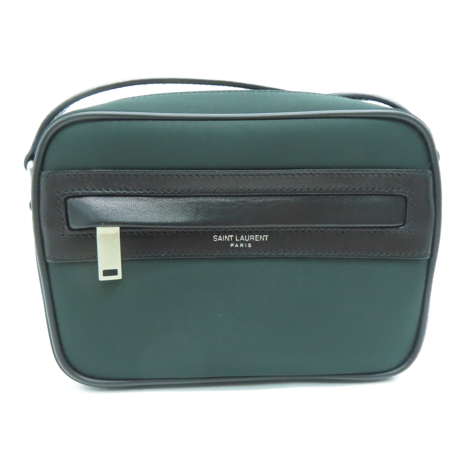 SAINT LAURENT 尼龍Shoulder Bag銀扣肩背袋綠色