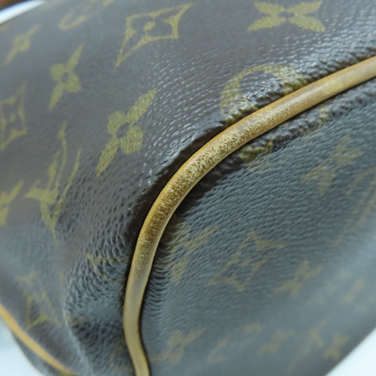 LOUIS VUITTON Monogram Papillon PM gold buckle handle shoulder bag brown