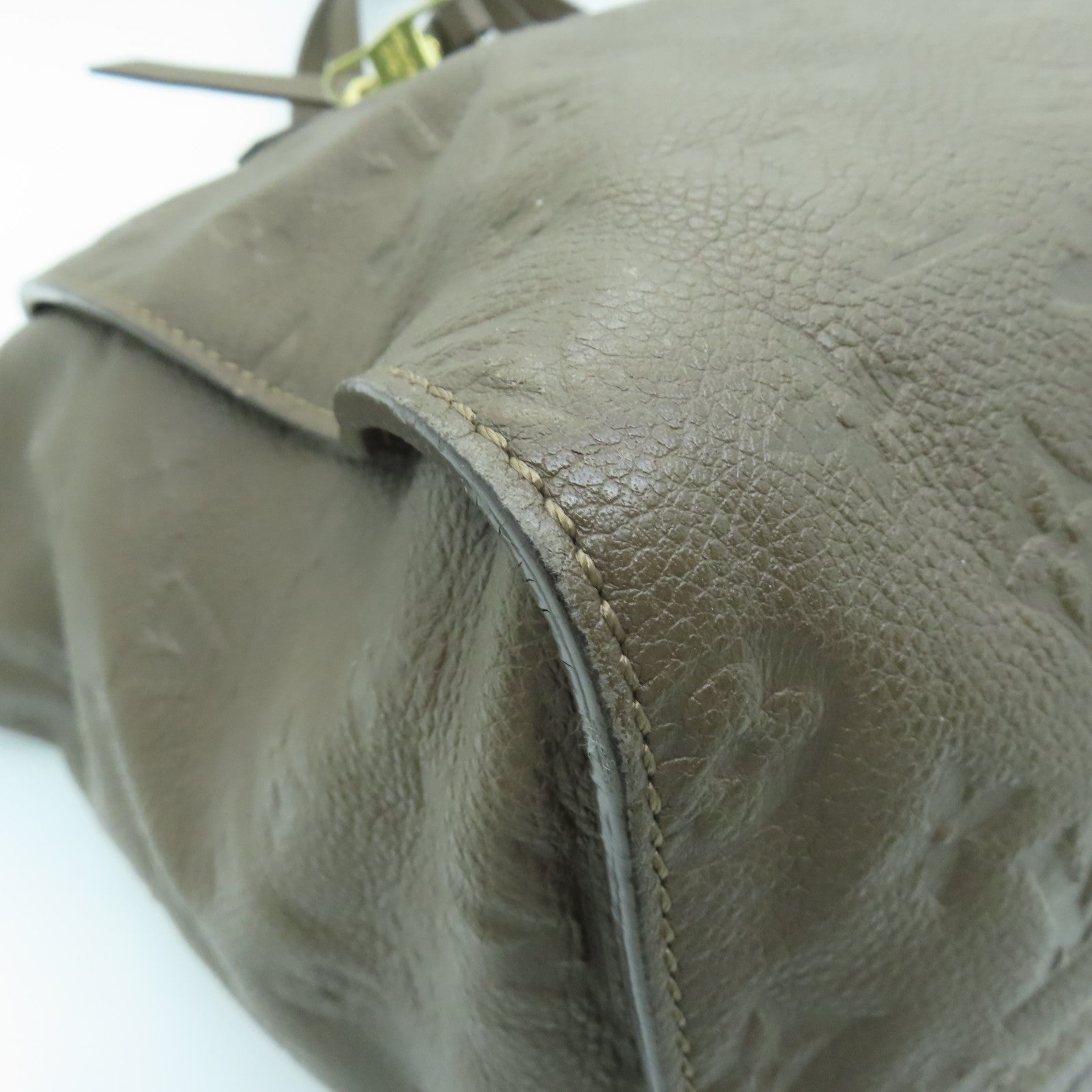 LOUIS VUITTON Monogram Empreinte Lumineuse PM金扣手挽肩背两用袋棕色