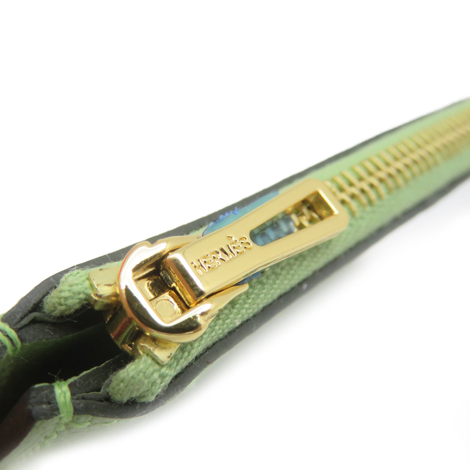 HERMES 【激減優惠】Evercolour皮革Roulis Slim Wallet金扣短錢包Vert Criquet淺綠色