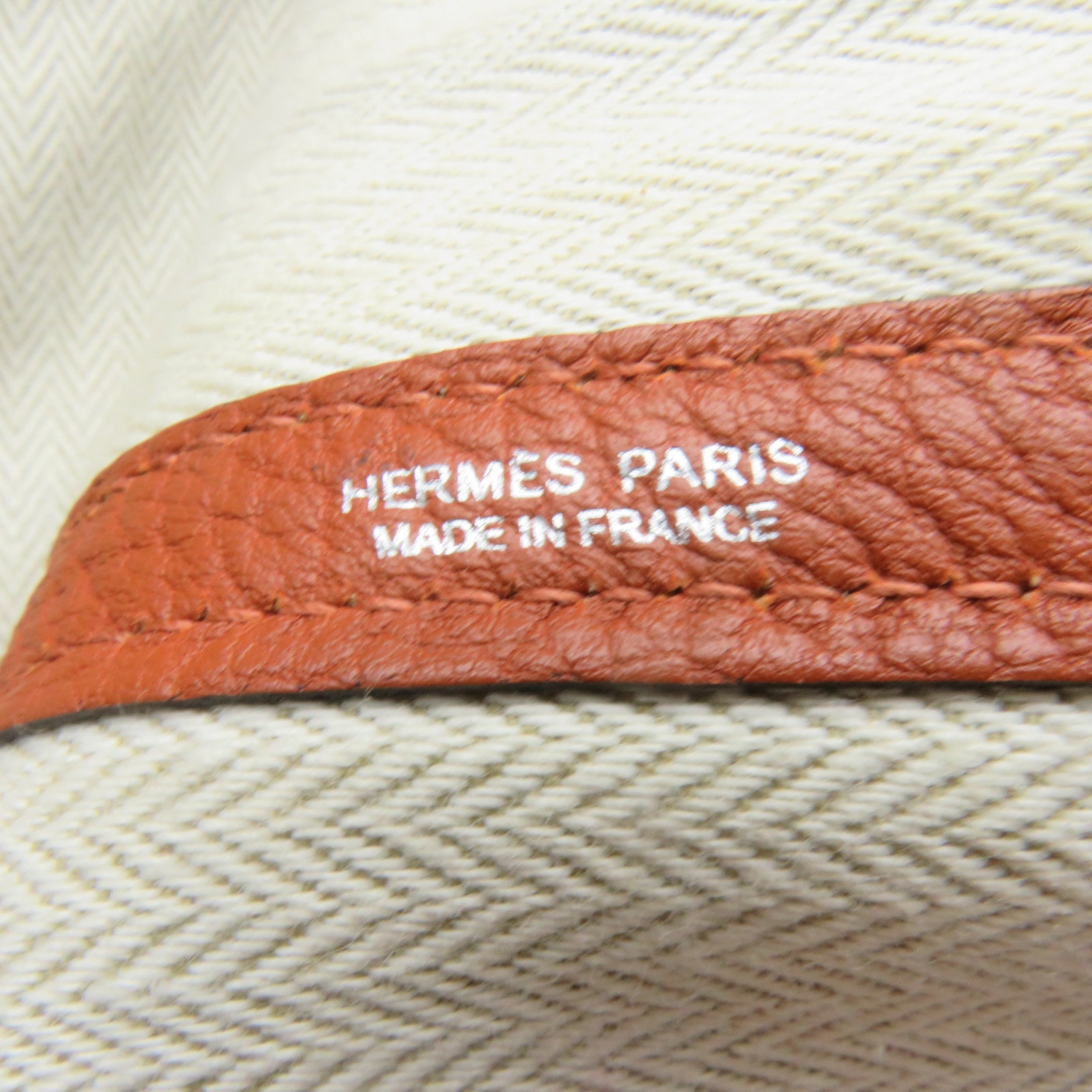 HERMES Negonda Leather GardenParty PM Silver Button Handle Bag Cuivre Brown