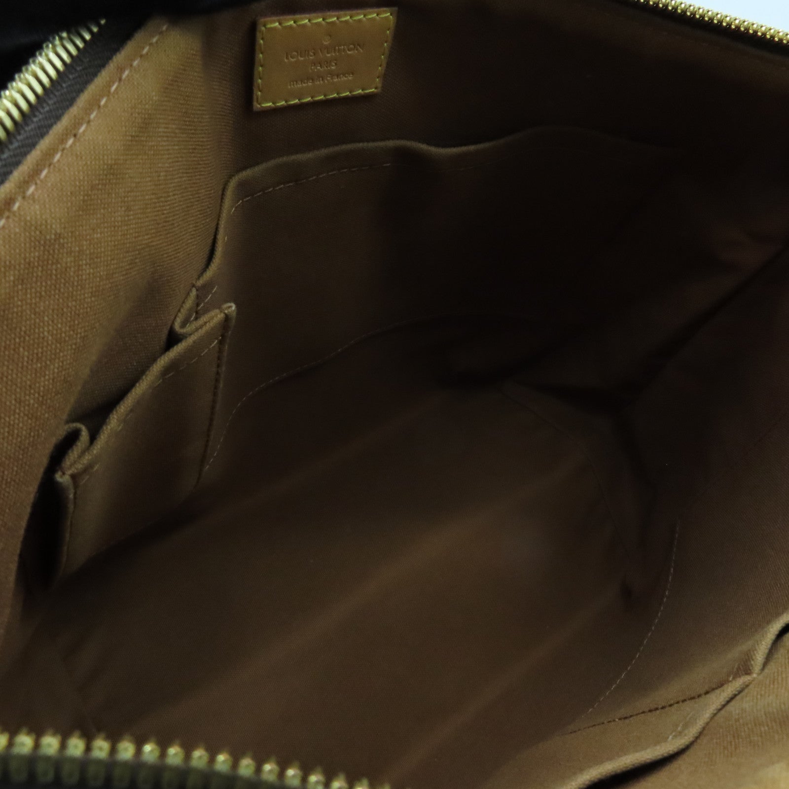 LOUIS VUITTON Monogram Papillon PM gold buckle handle shoulder bag brown