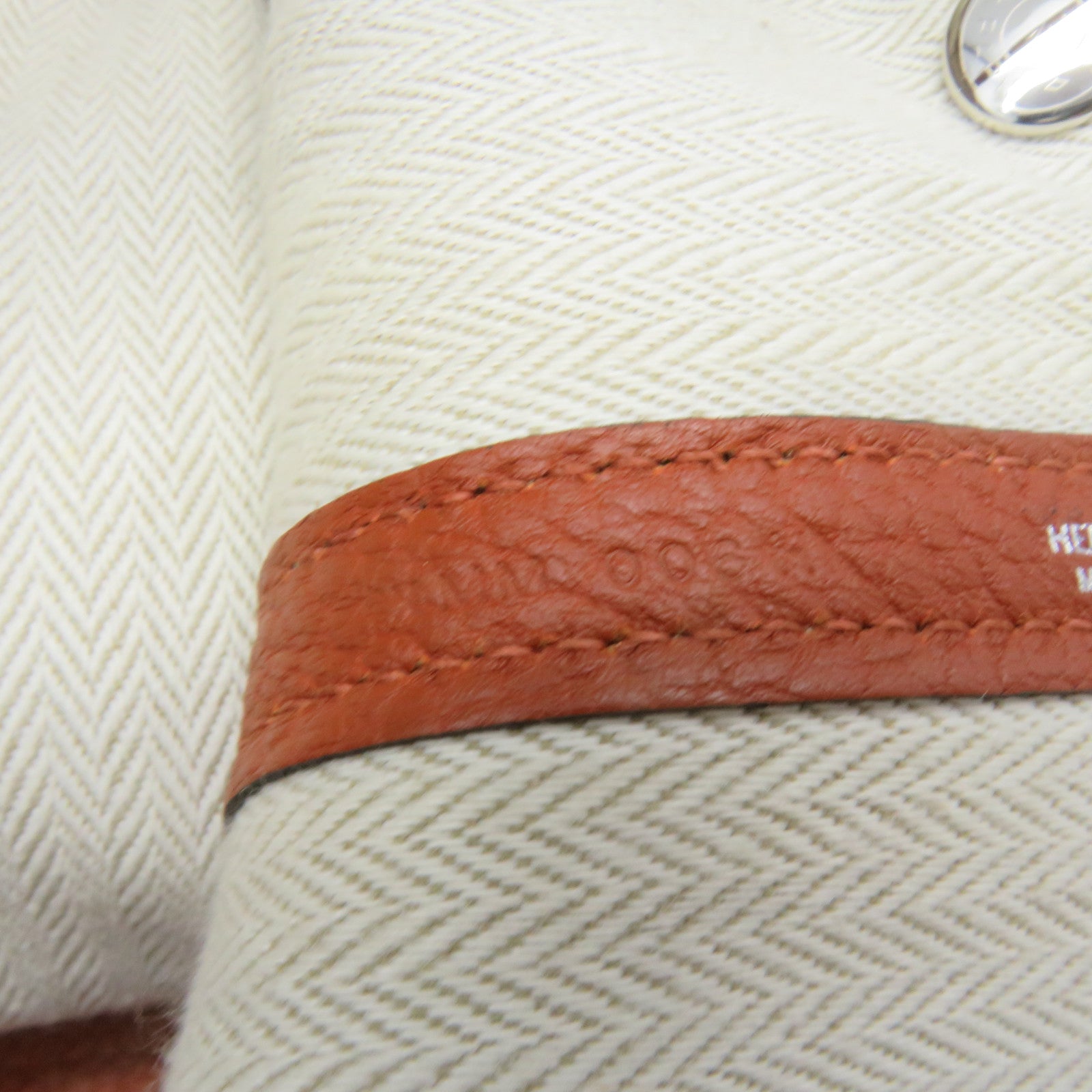 HERMES Negonda Leather GardenParty PM Silver Button Handle Bag Cuivre Brown