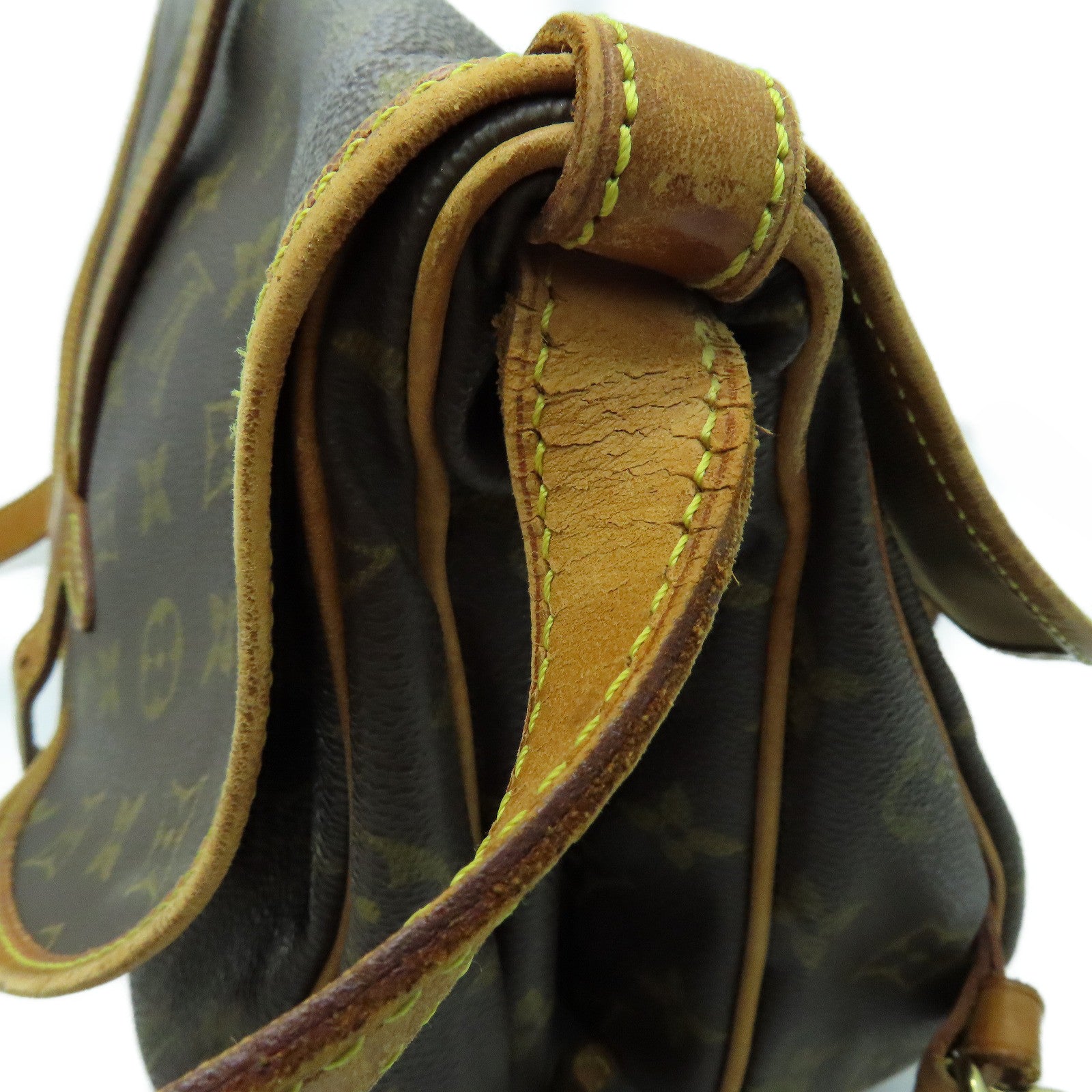 LOUIS VUITTON Mongram Saumur 30金扣肩背袋啡色