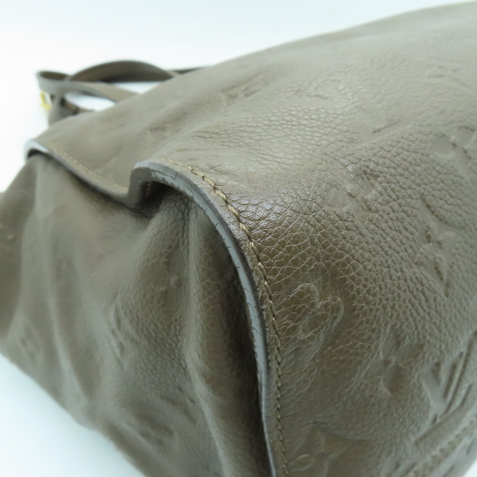LOUIS VUITTON Monogram Empreinte Lumineuse PM金扣手挽肩背两用袋棕色