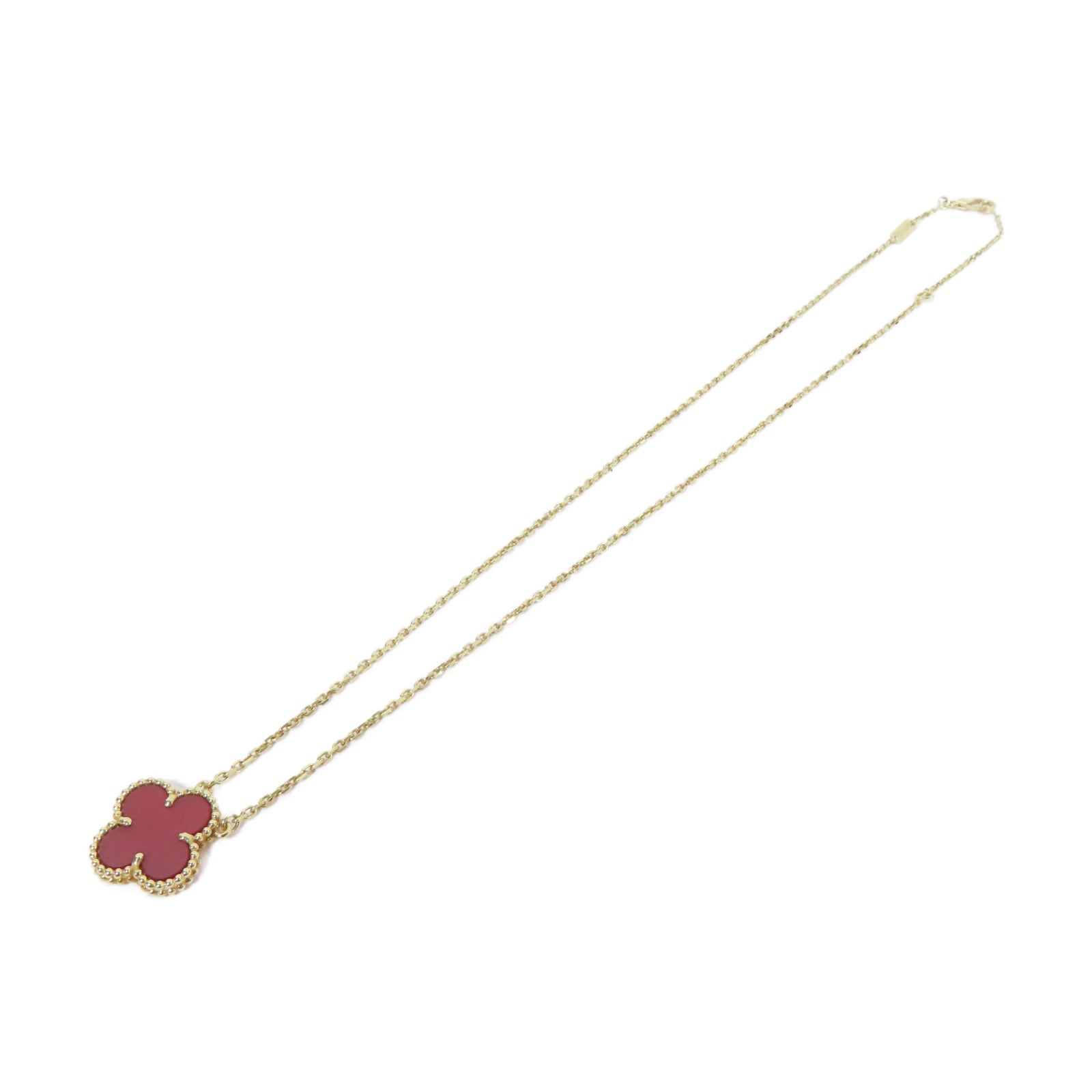 Van Cleef & Arpels 18K玫瑰金/紅玉髓Alhambra Necklace項鍊玫瑰金色/紅色